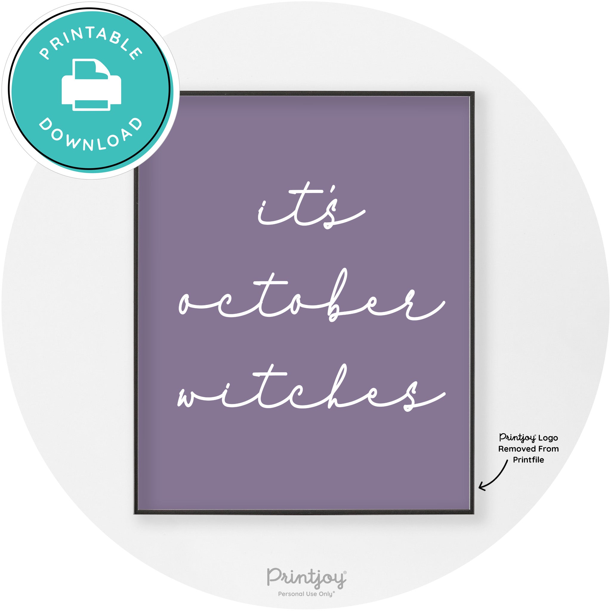 It's October Witches Funny Halloween Chic Wall Art Free Printable - Printjoy