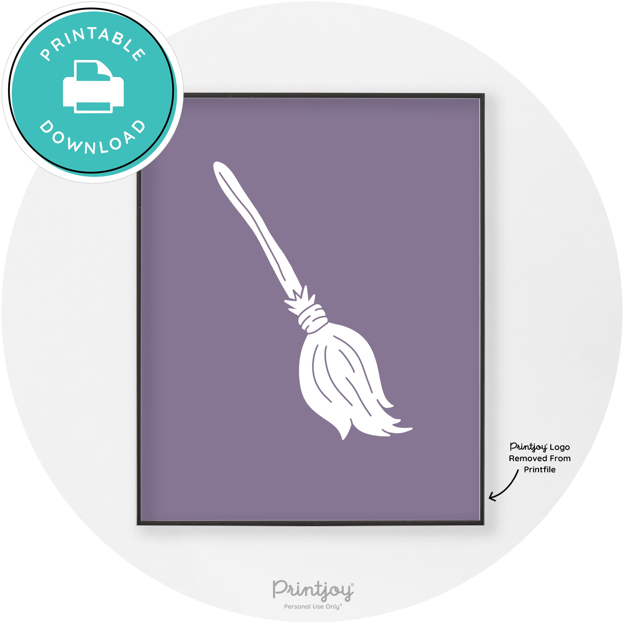 Witches Broom Halloween Cute Modern Chic Wall Art Free Printable - Printjoy