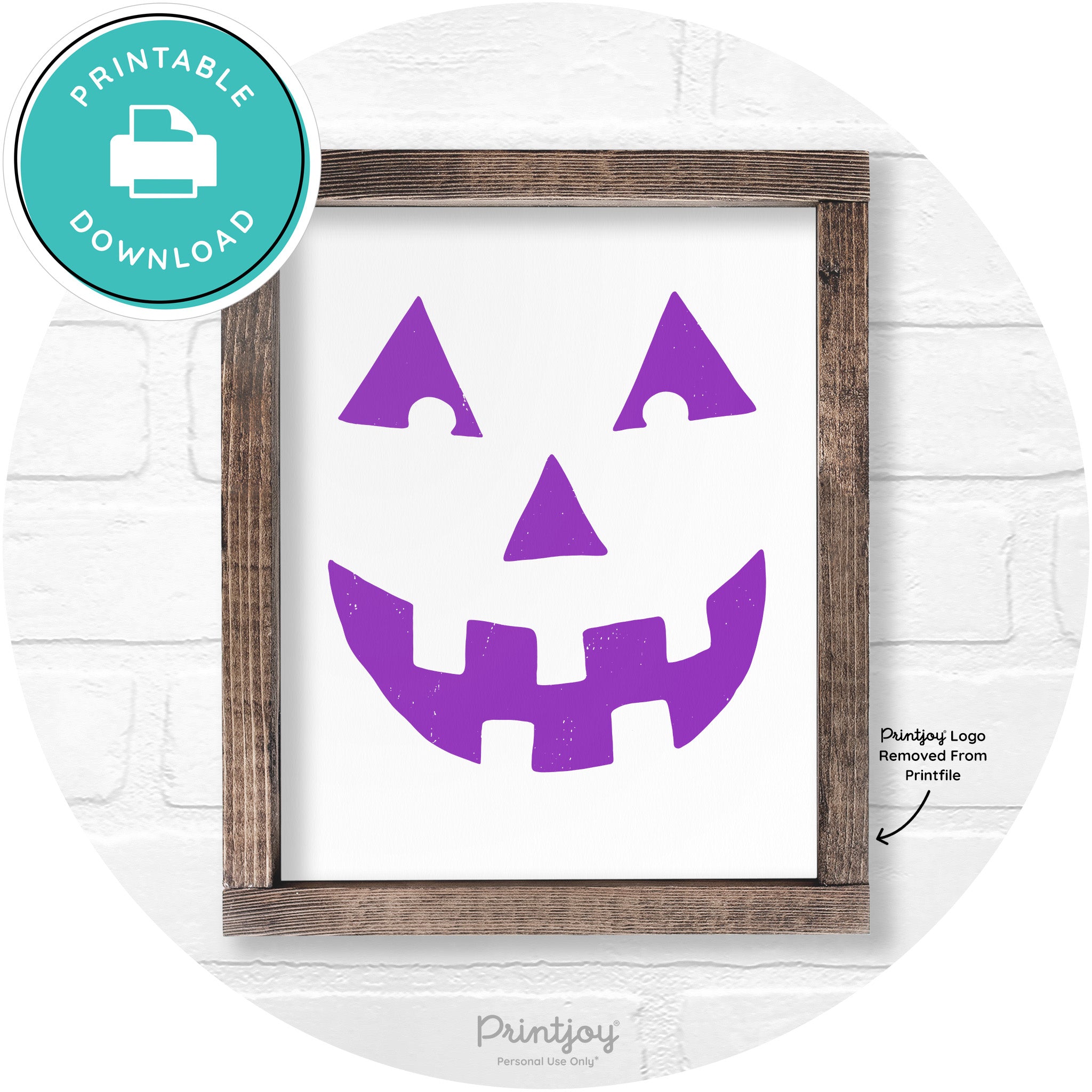 Jack O Lantern Halloween Rustic Farmhouse Wall Art Free Printable - Printjoy