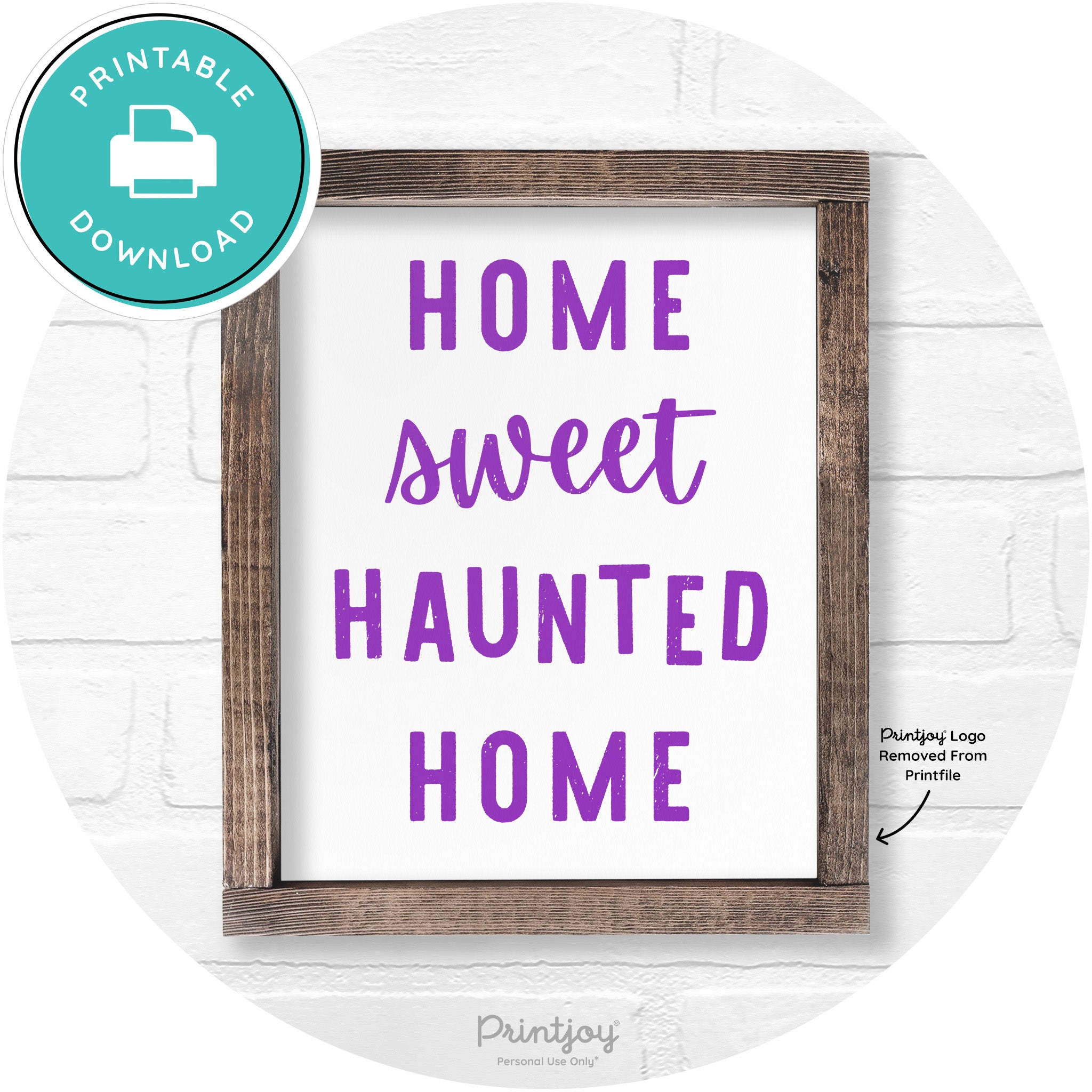 Home Sweet Haunted Home Rustic Halloween Wall Art Free Printable - Printjoy