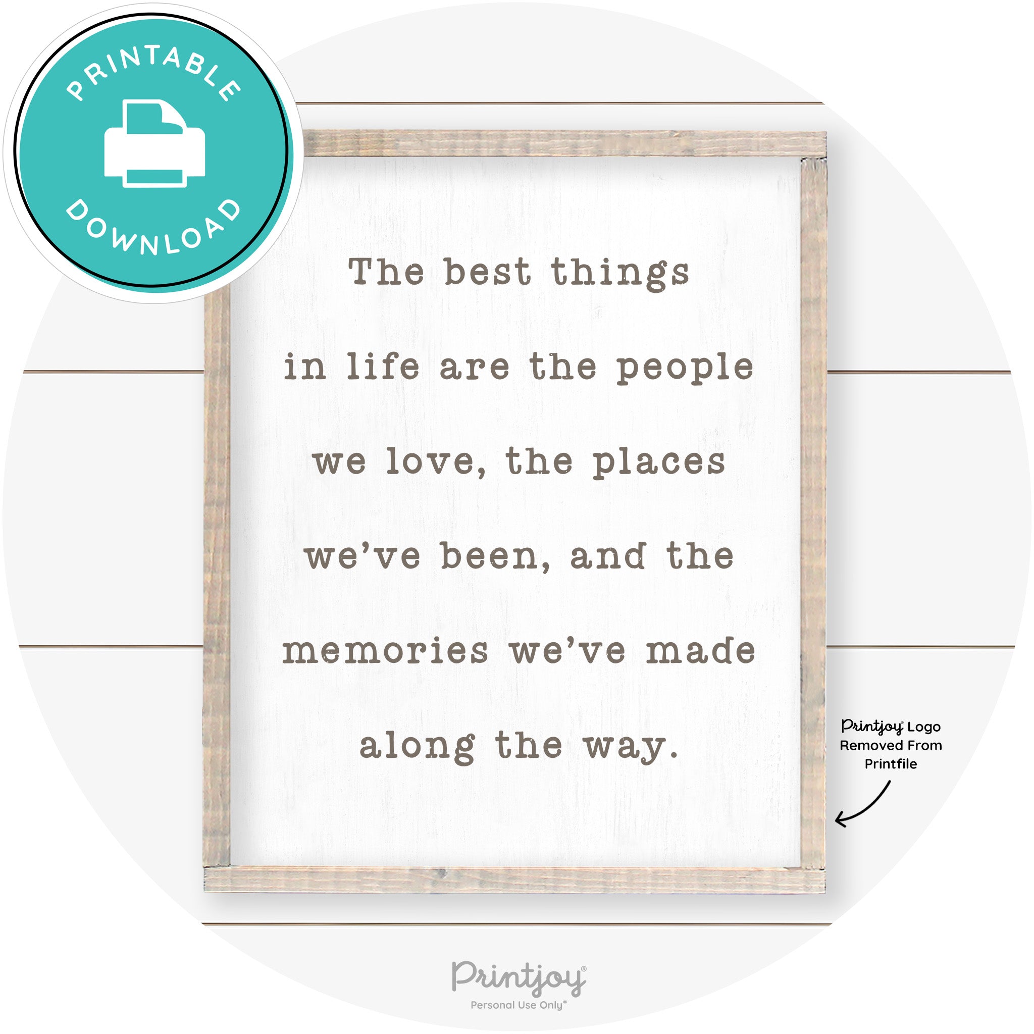 Best Things Quote Farmhouse Living Room Wall Art Free Printable - Printjoy