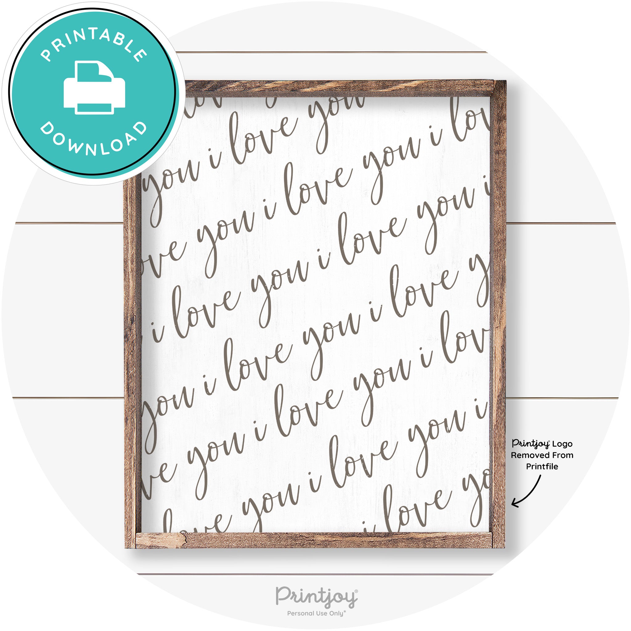 I Love You Pattern Cute Couples Farmhouse Wall Art Free Printable - Printjoy