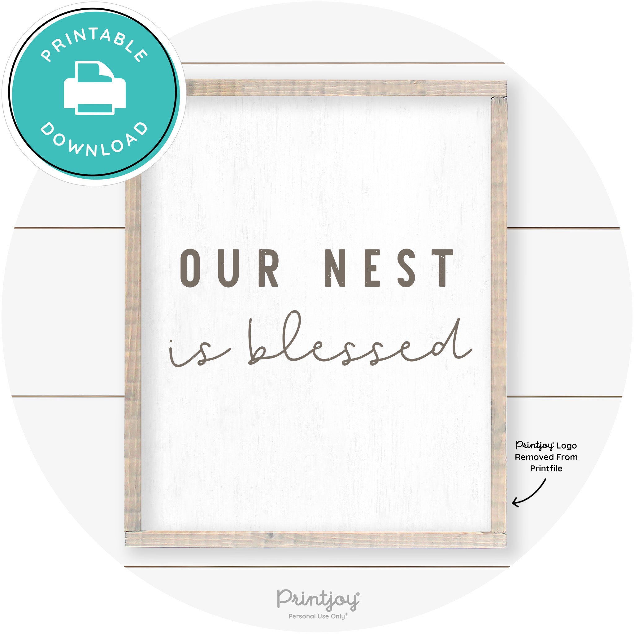 Our Nest Is Blessed Farmhouse Living Room Wall Art Free Printable - Printjoy
