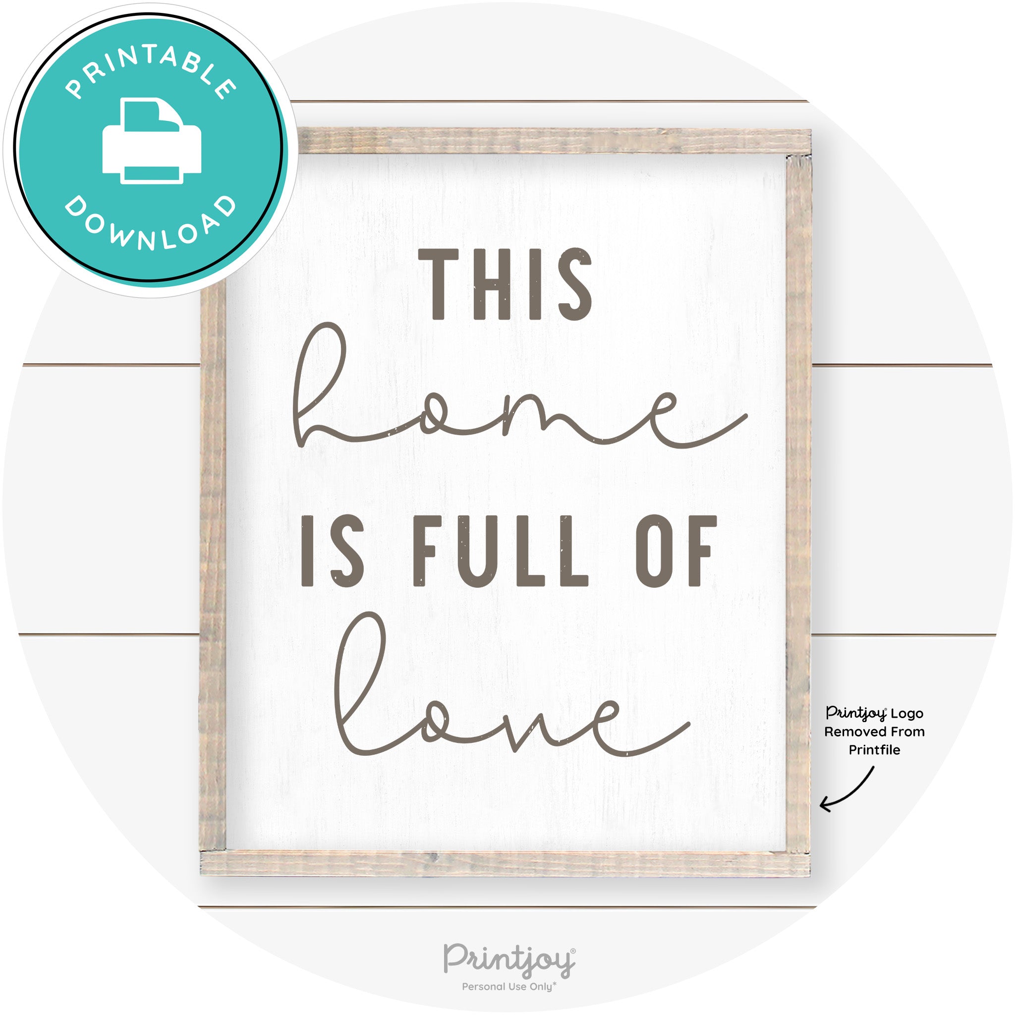 This Home Is Love Farmhouse Living Room Wall Art Free Printable - Printjoy