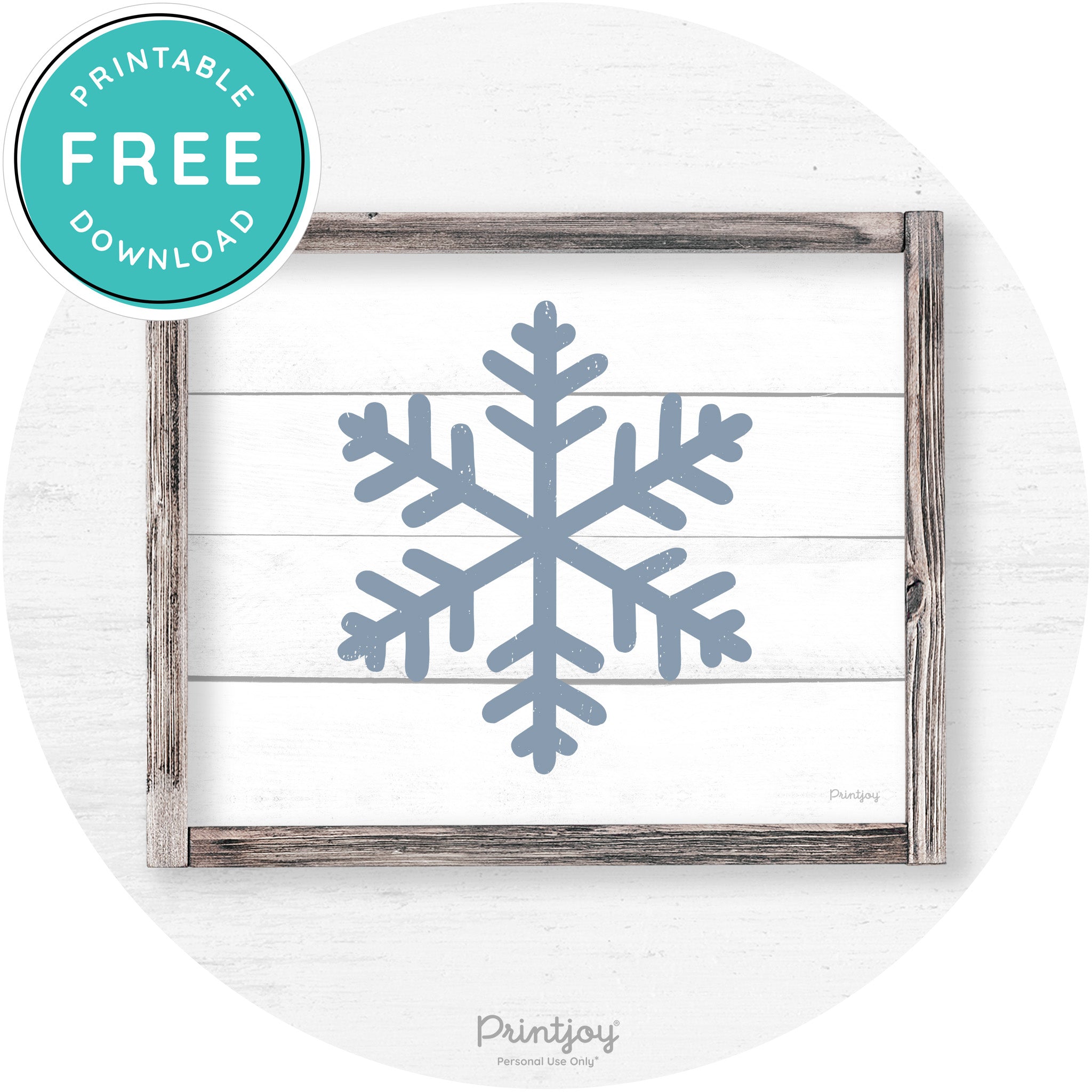 Snowflake Silhouette Winter Farmhouse Wall Art Decor Free Printable - Printjoy