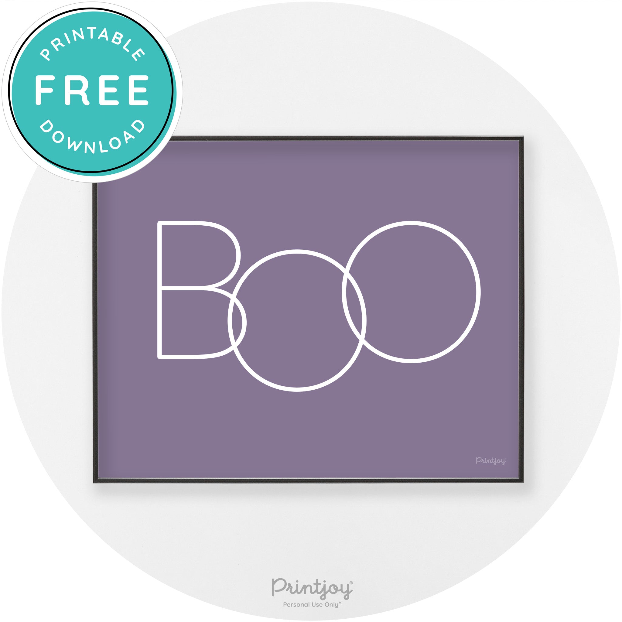 Halloween Cute Boo Modern Chic Wall Art Decor Printable - Printjoy