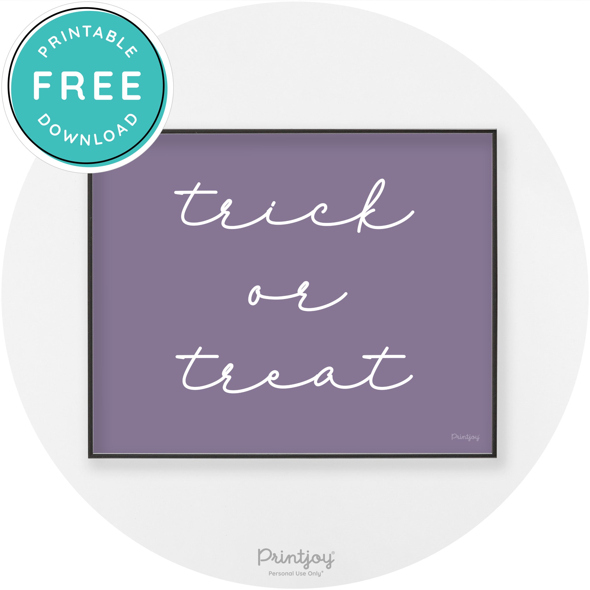 Halloween Cute Trick Or Treat Modern Chic Wall Art Printable - Printjoy