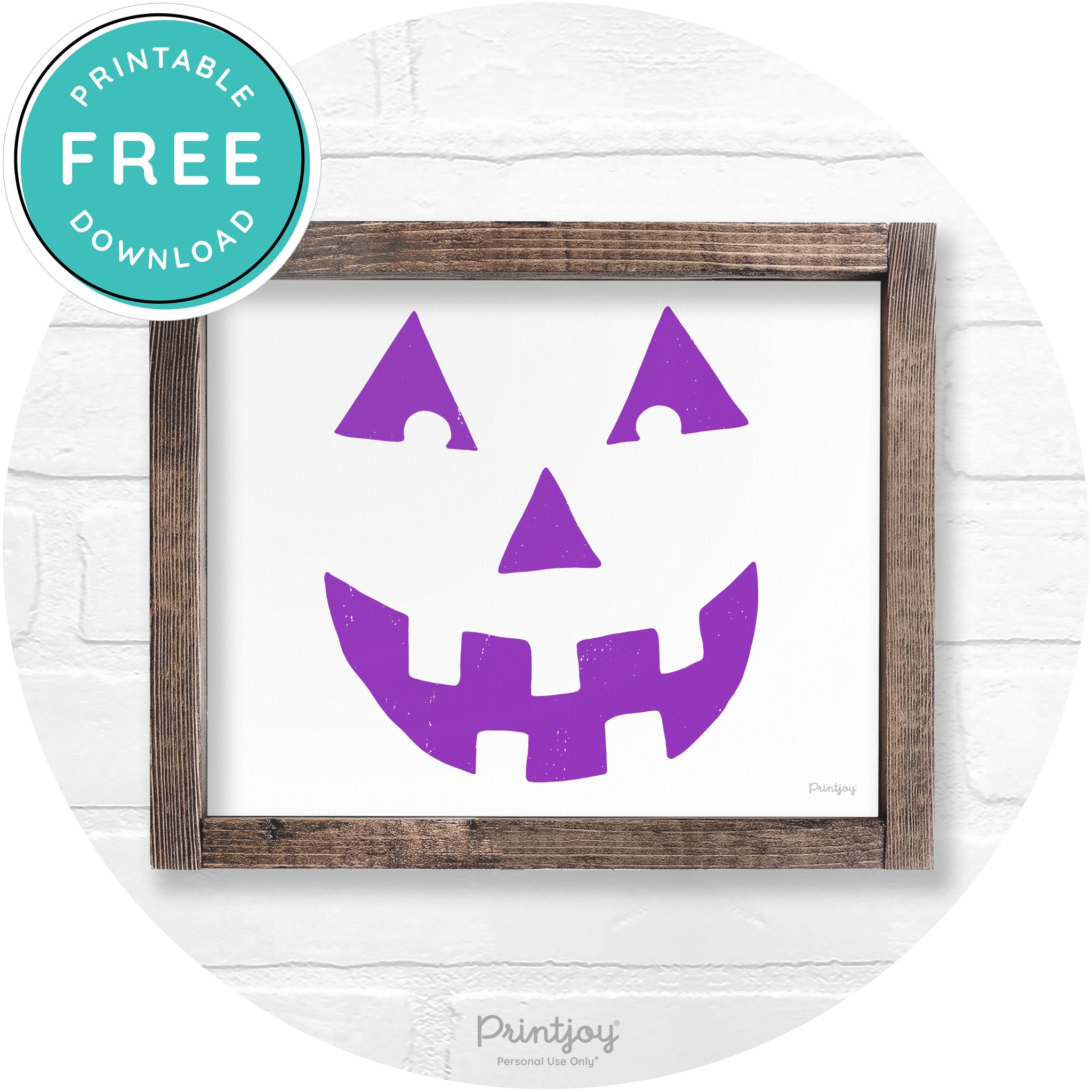 Jack O Lantern Halloween Rustic Farmhouse Wall Art Free Printable - Printjoy