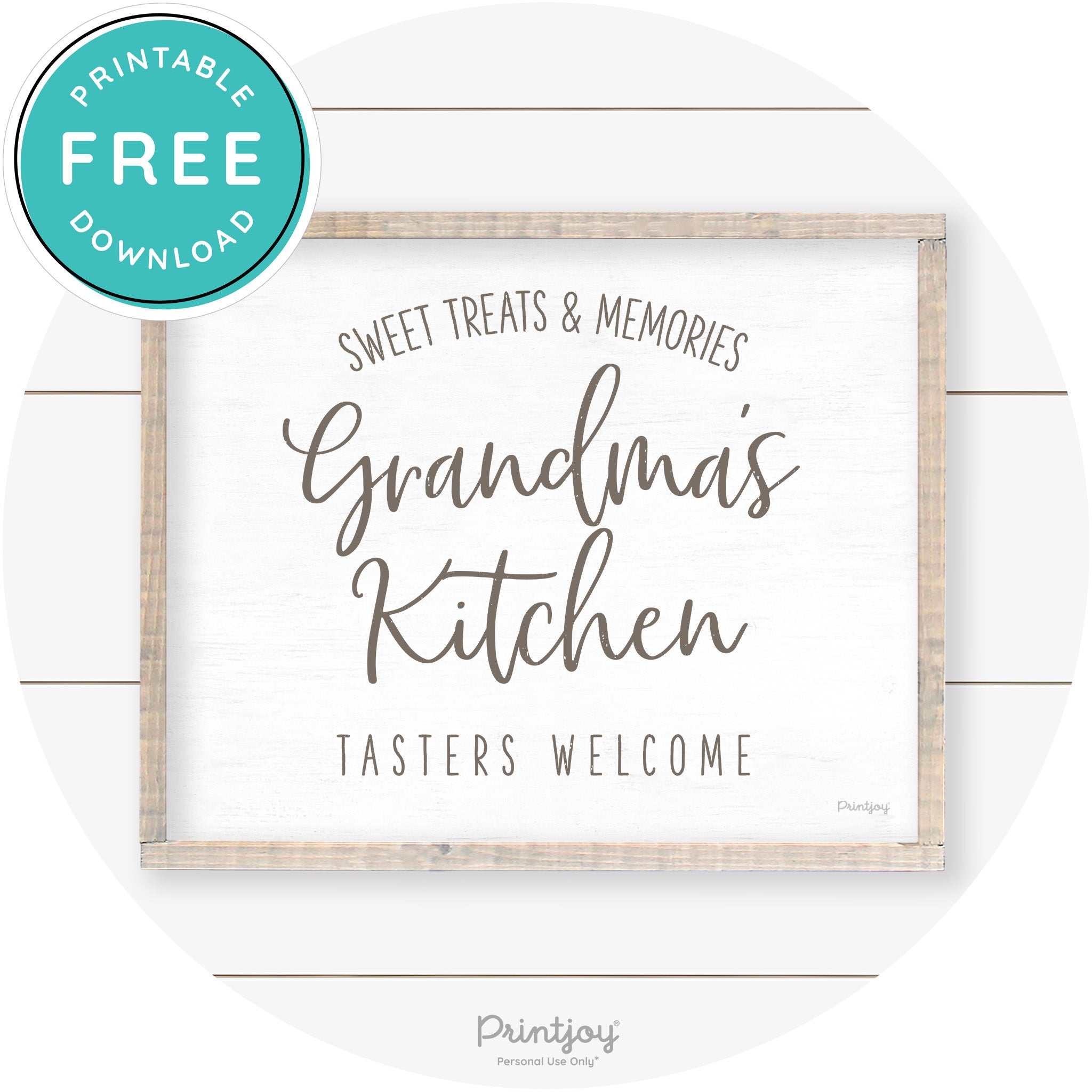 Grandma's Kitchen Tasters Welcome Farmhouse Art Free Printable - Printjoy