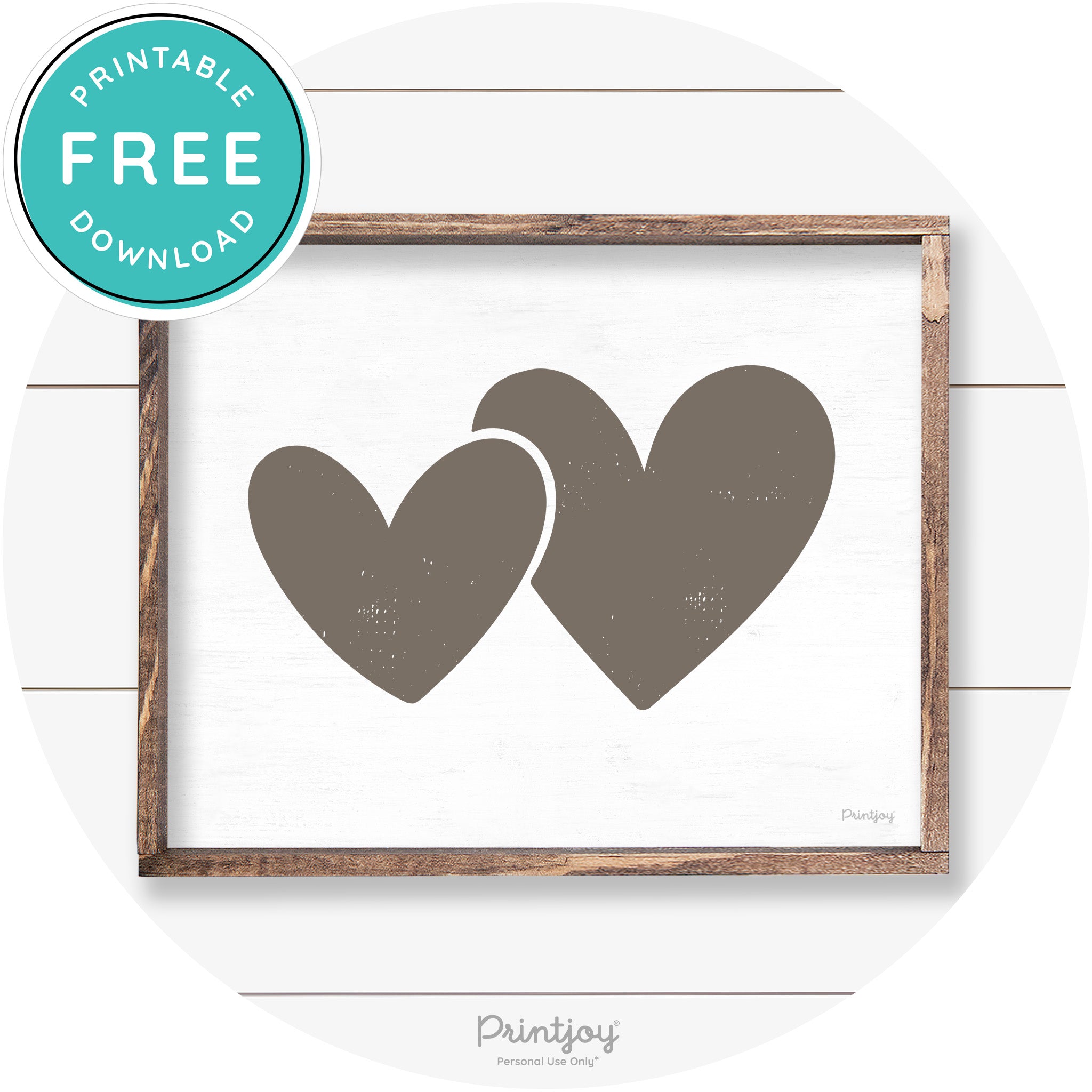 Heart Silhouettes Cute Couples Farmhouse Wall Art Free Printable