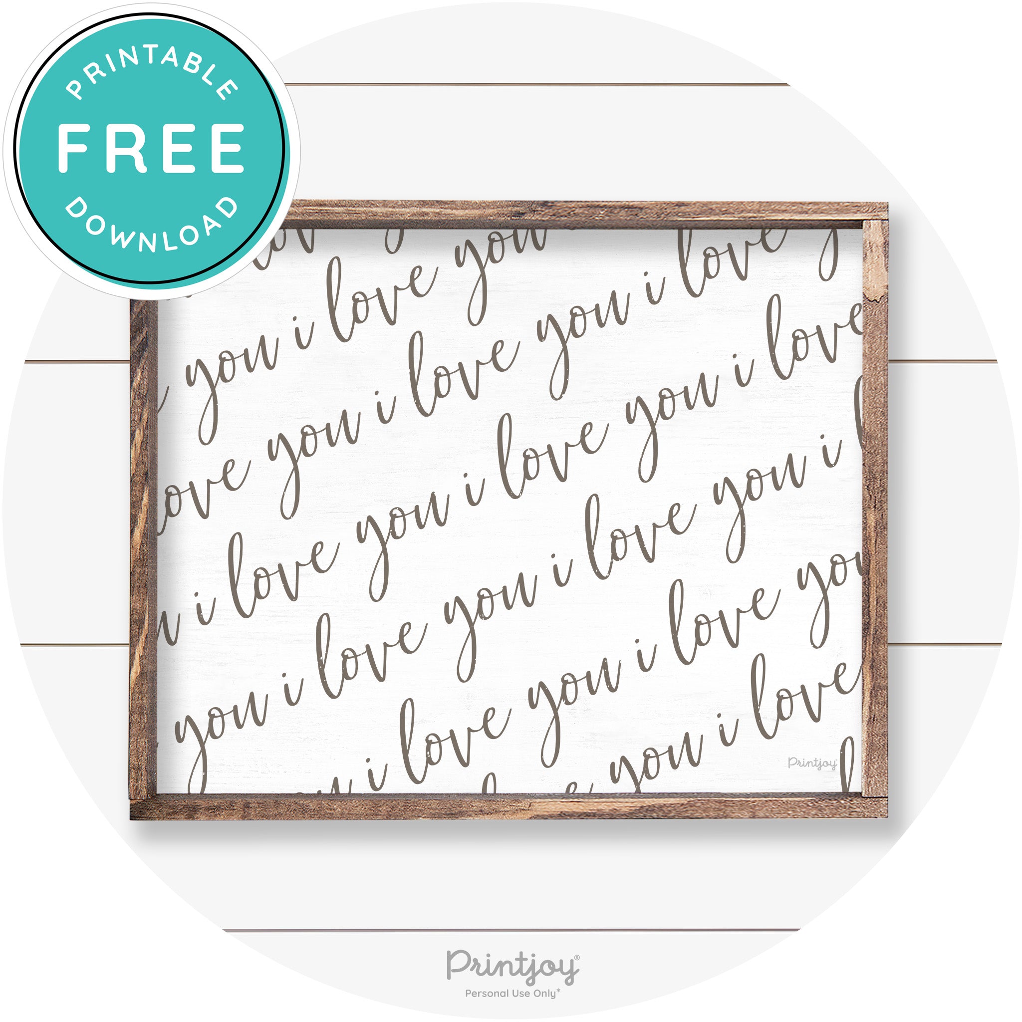 I Love You Pattern Cute Couples Farmhouse Wall Art Free Printable - Printjoy
