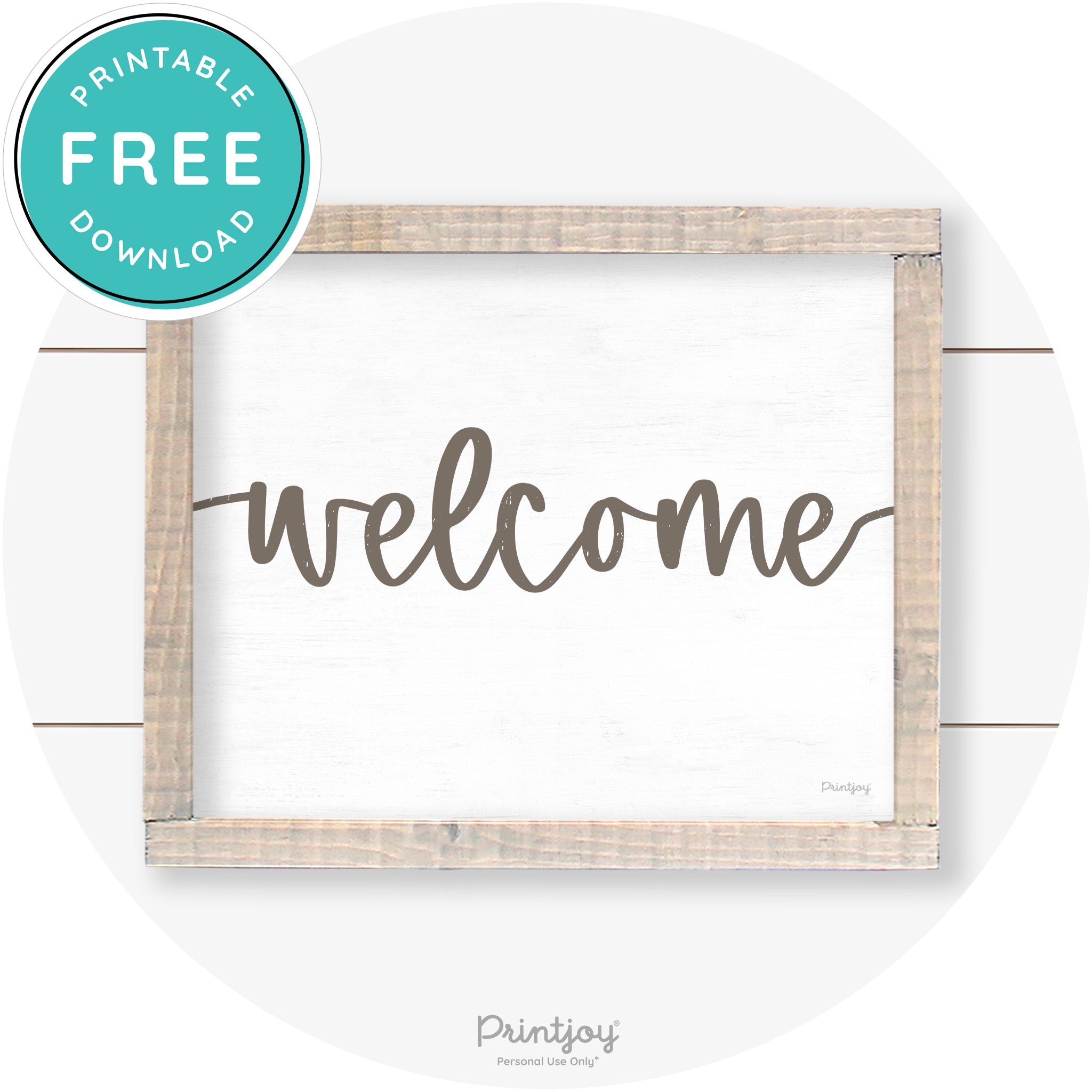 Welcome Entryway Sign Cute Farmhouse Wall Art Decor Free Printable