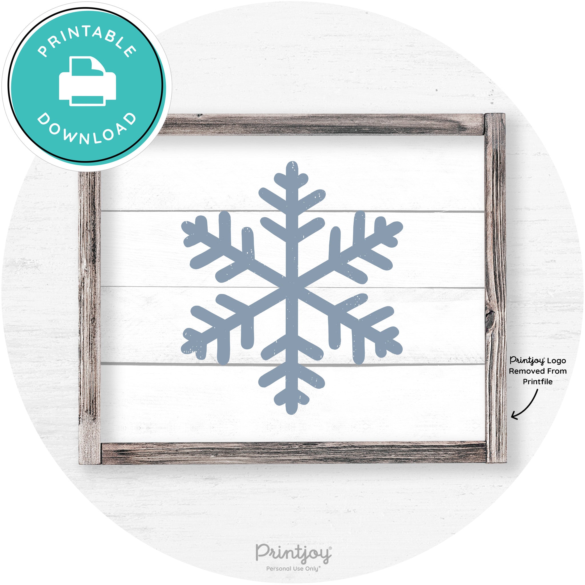 Snowflake Silhouette Winter Farmhouse Wall Art Decor Free Printable - Printjoy
