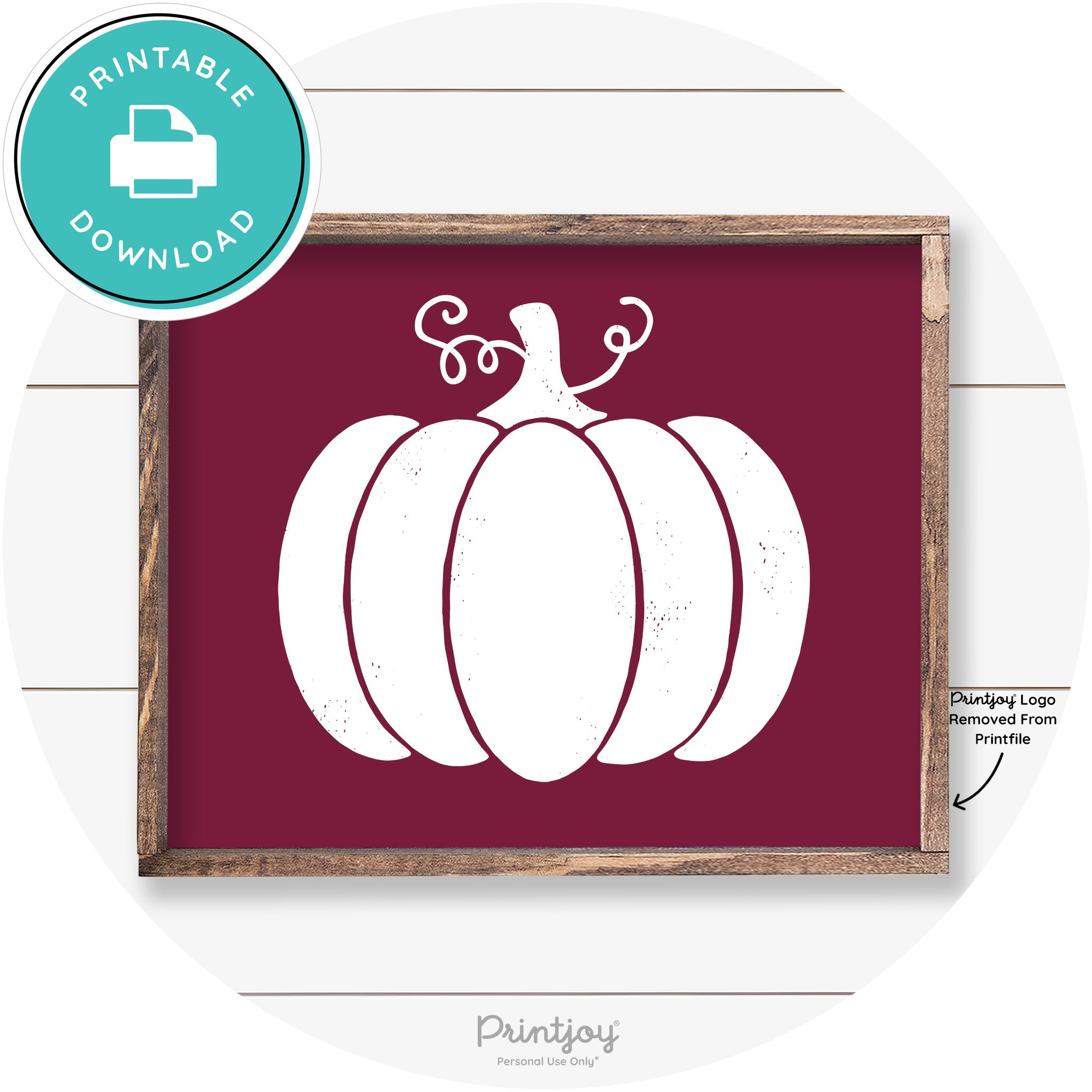 Pumpkin Thanksgiving Cute Farmhouse Wall Art Decor Free Printable - Printjoy
