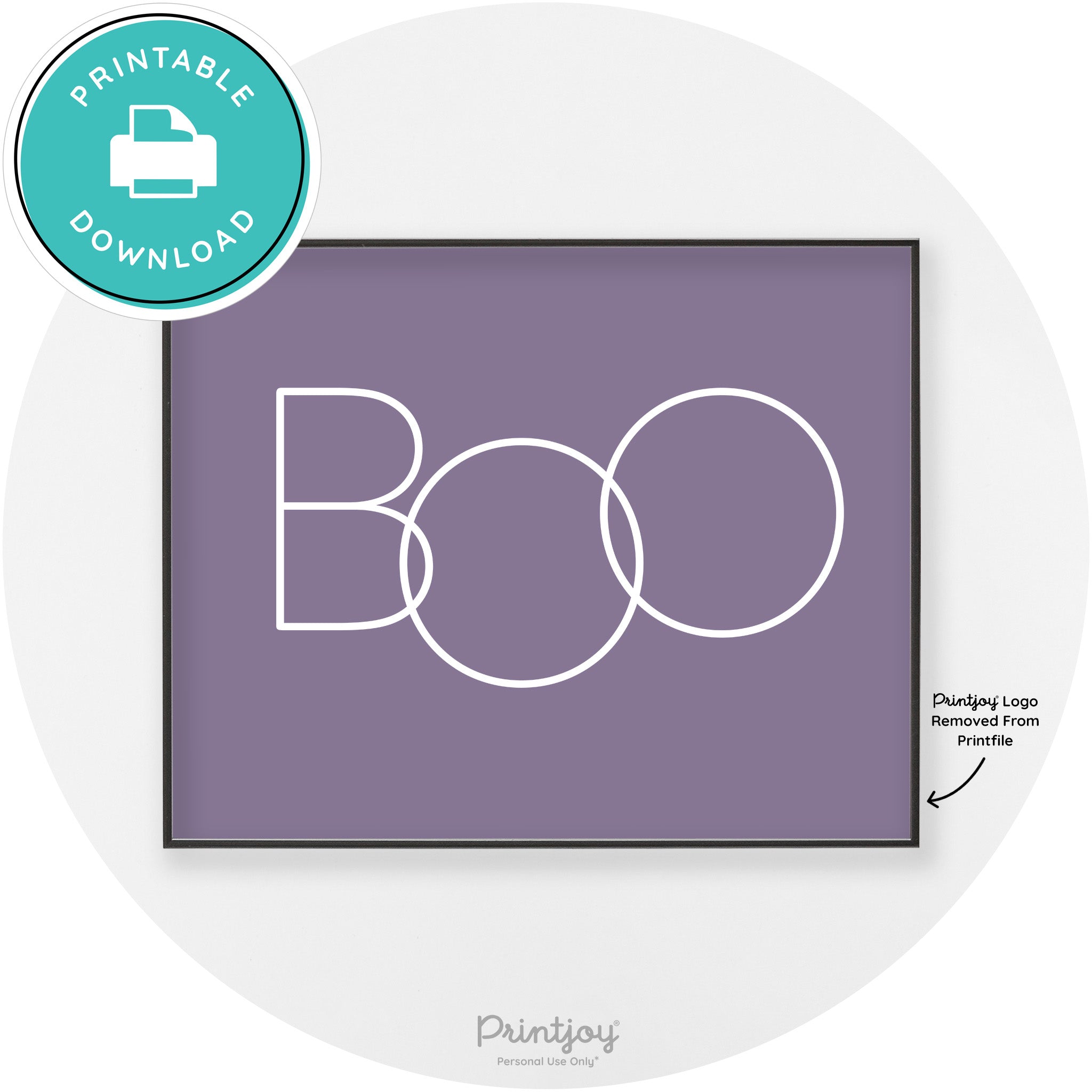 Halloween Cute Boo Modern Chic Wall Art Decor Printable - Printjoy