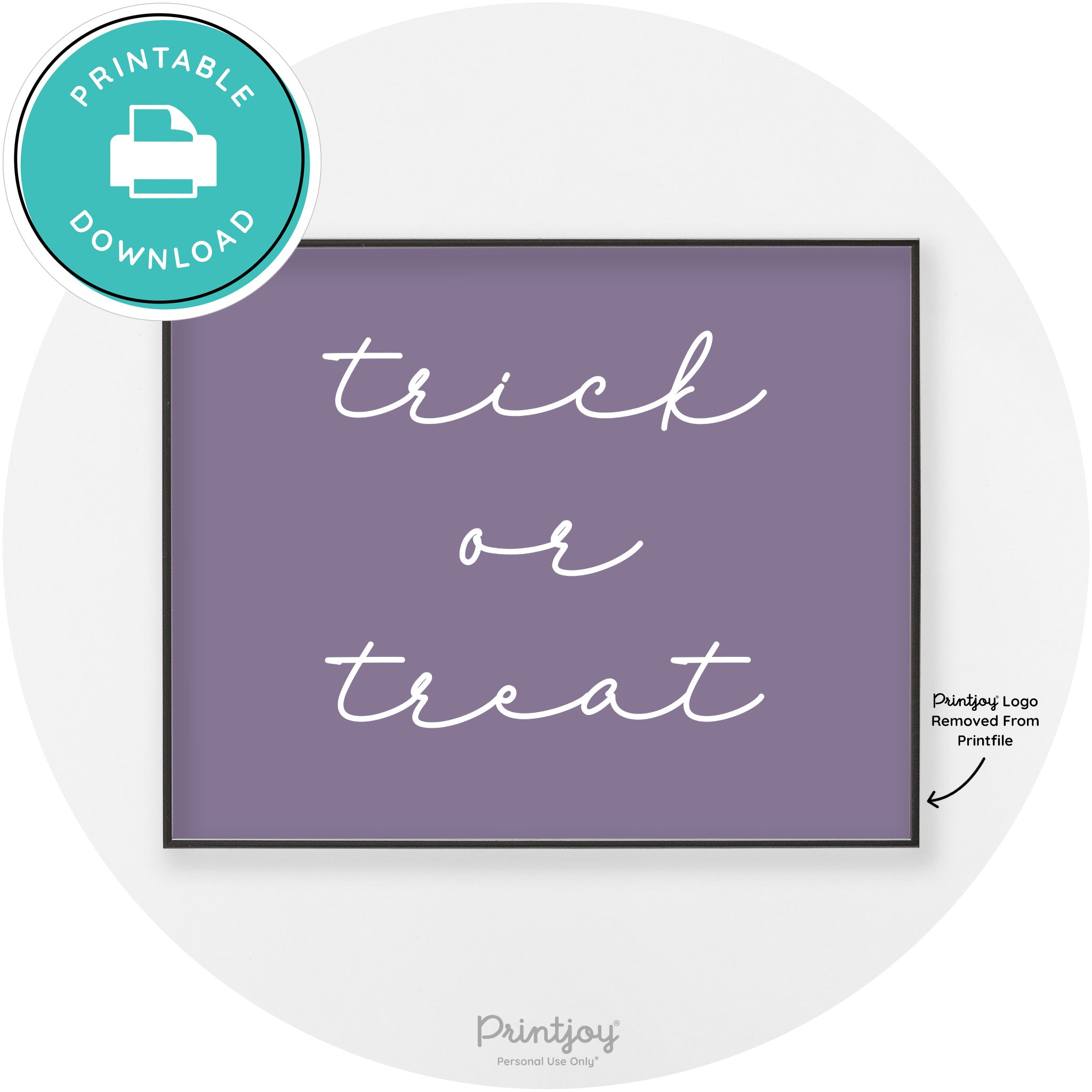 Halloween Cute Trick Or Treat Modern Chic Wall Art Printable - Printjoy