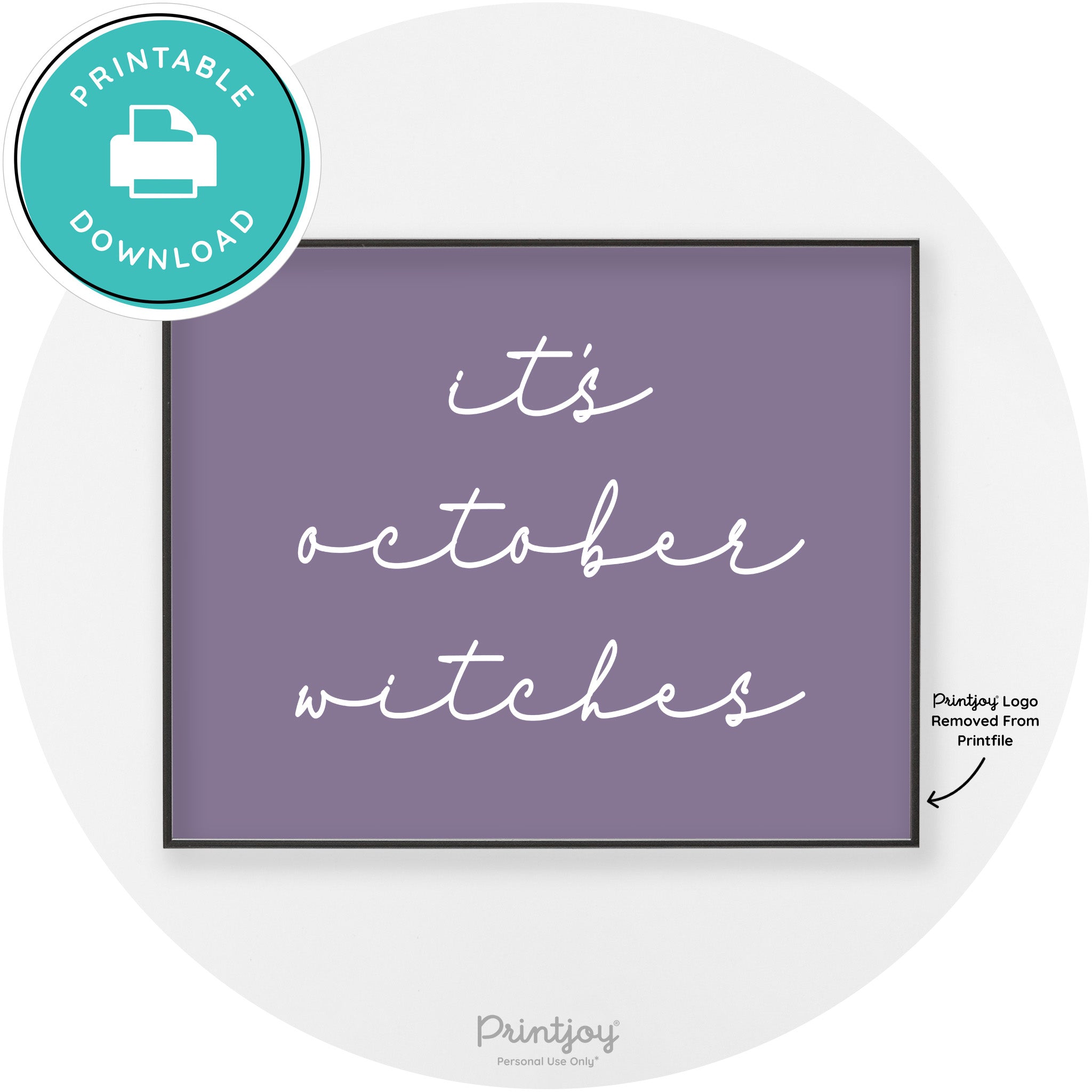 It's October Witches Funny Halloween Chic Wall Art Free Printable - Printjoy