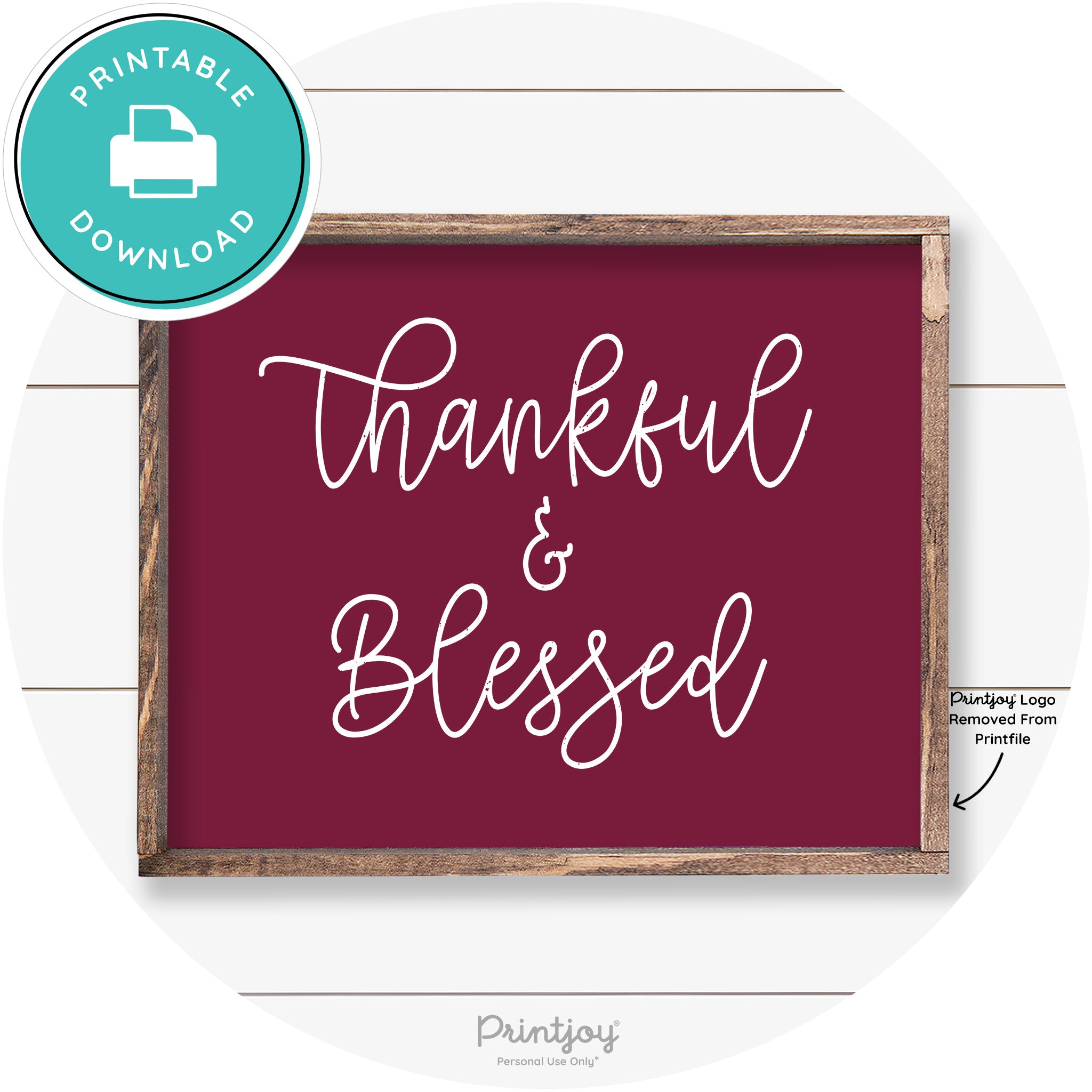 Thankful And Blessed Thanksgiving Farmhouse Wall Art Free Printable - Printjoy