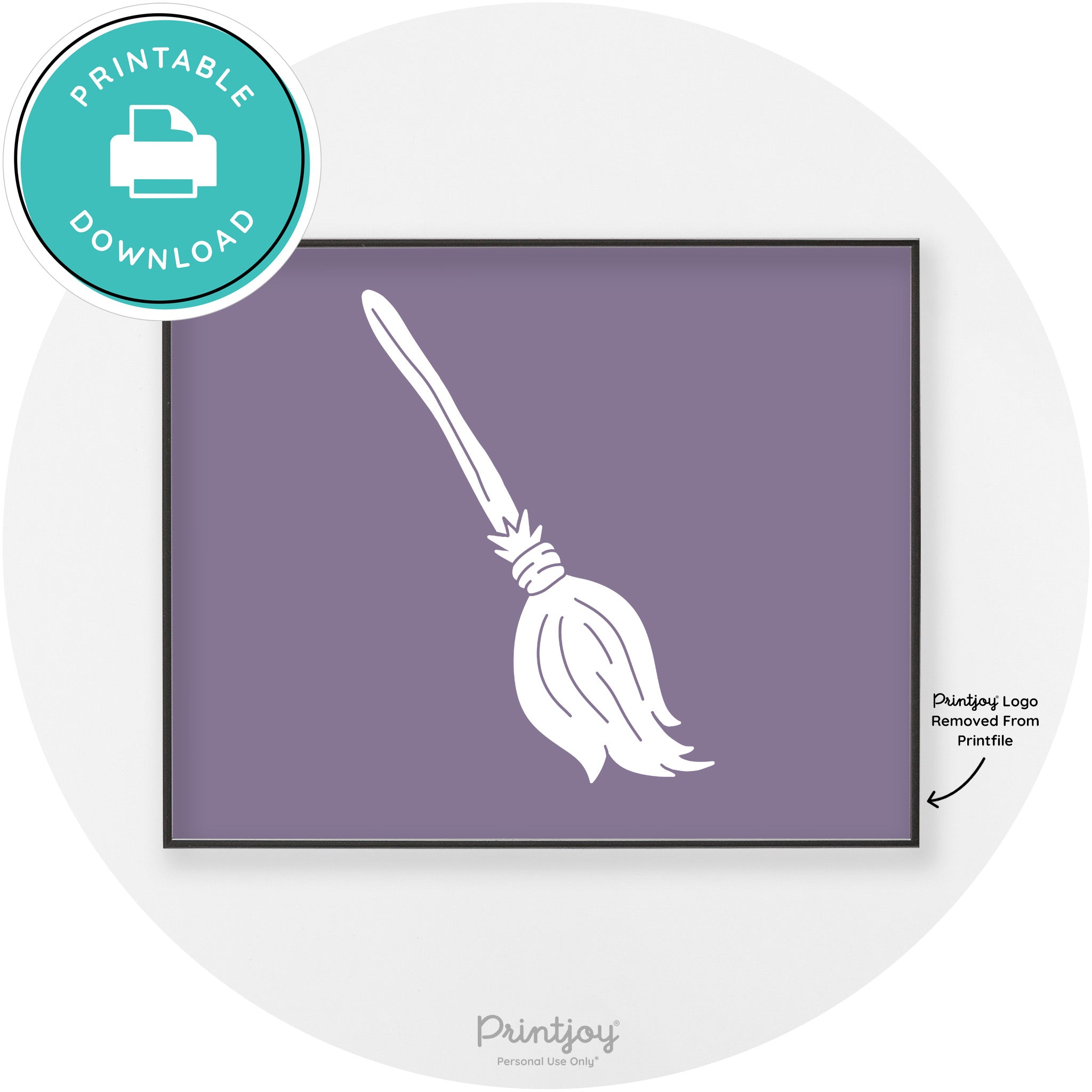 Witches Broom Halloween Cute Modern Chic Wall Art Free Printable - Printjoy