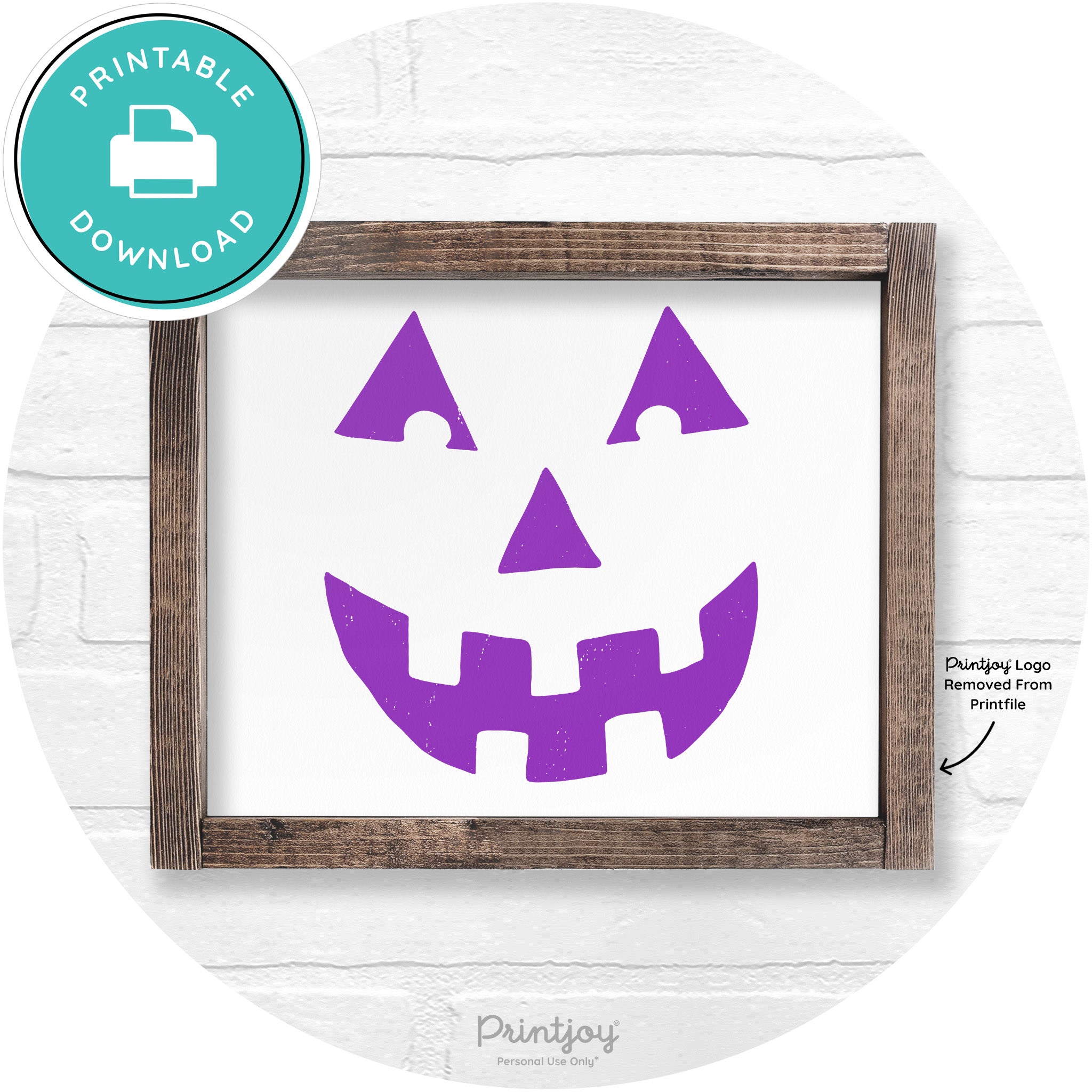 Jack O Lantern Halloween Rustic Farmhouse Wall Art Free Printable - Printjoy