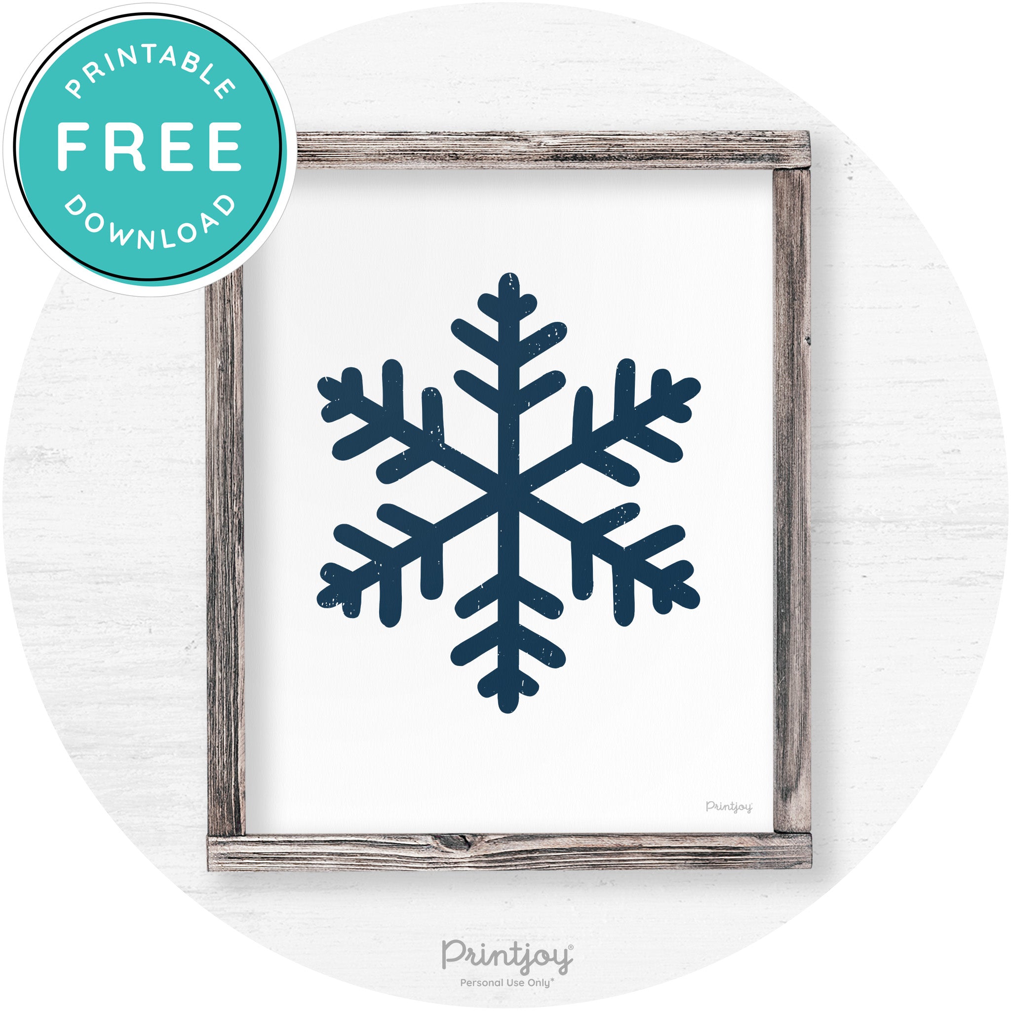 Snowflake Silhouette Winter Farmhouse Wall Art Decor Free Printable - Printjoy