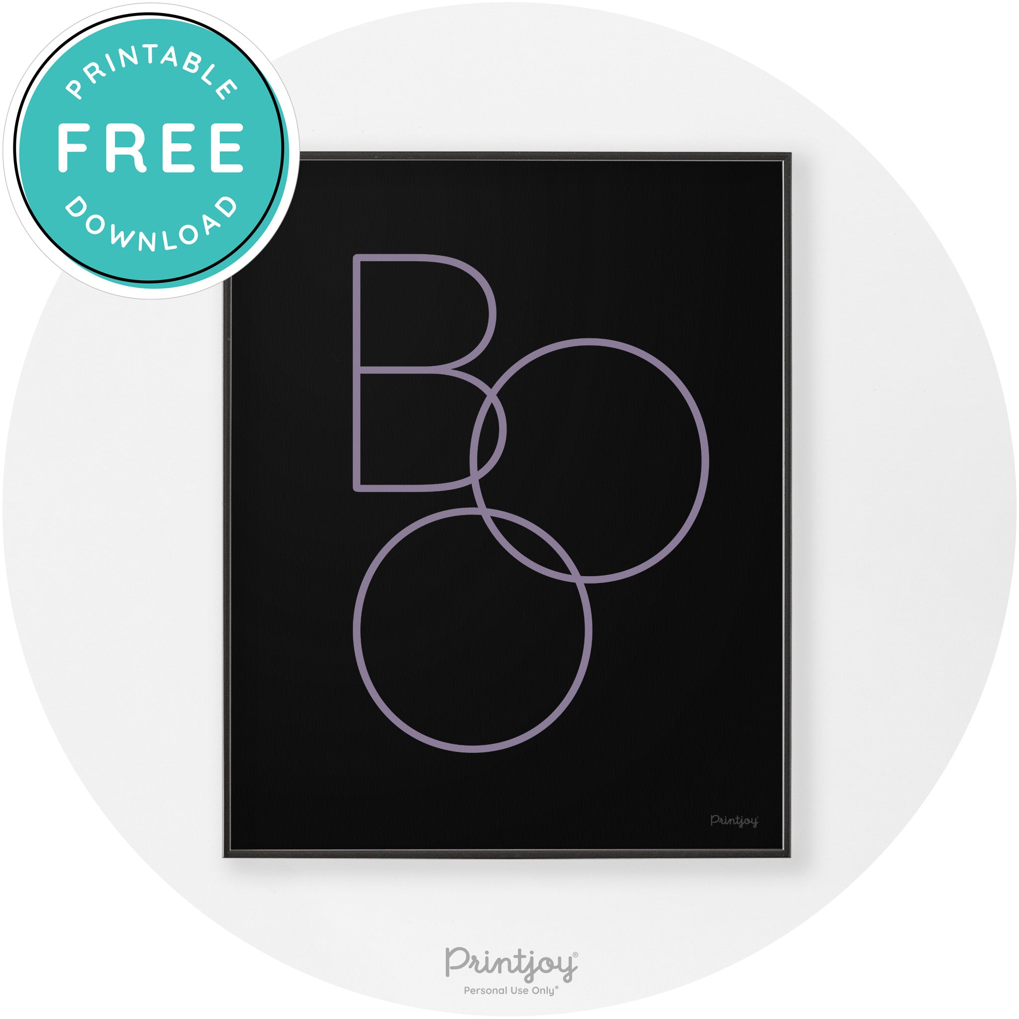 Halloween Cute Boo Modern Chic Wall Art Decor Printable - Printjoy