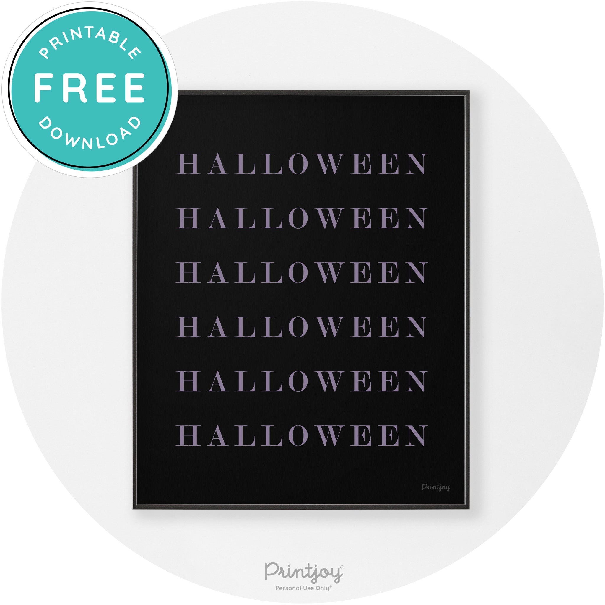 Halloween Cute Pattern Modern Chic Wall Art Decor Printable - Printjoy