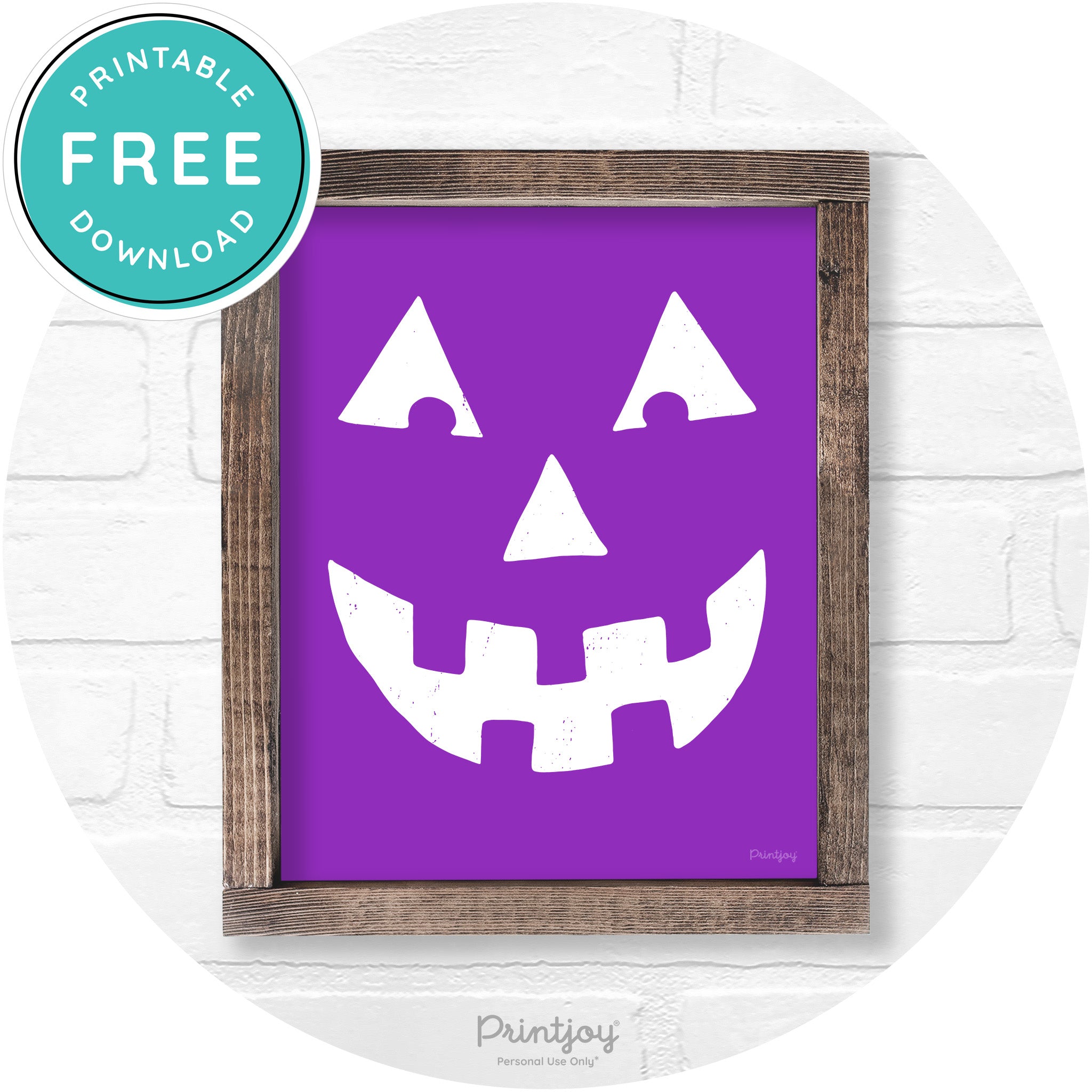 Jack O Lantern Halloween Rustic Farmhouse Wall Art Free Printable - Printjoy