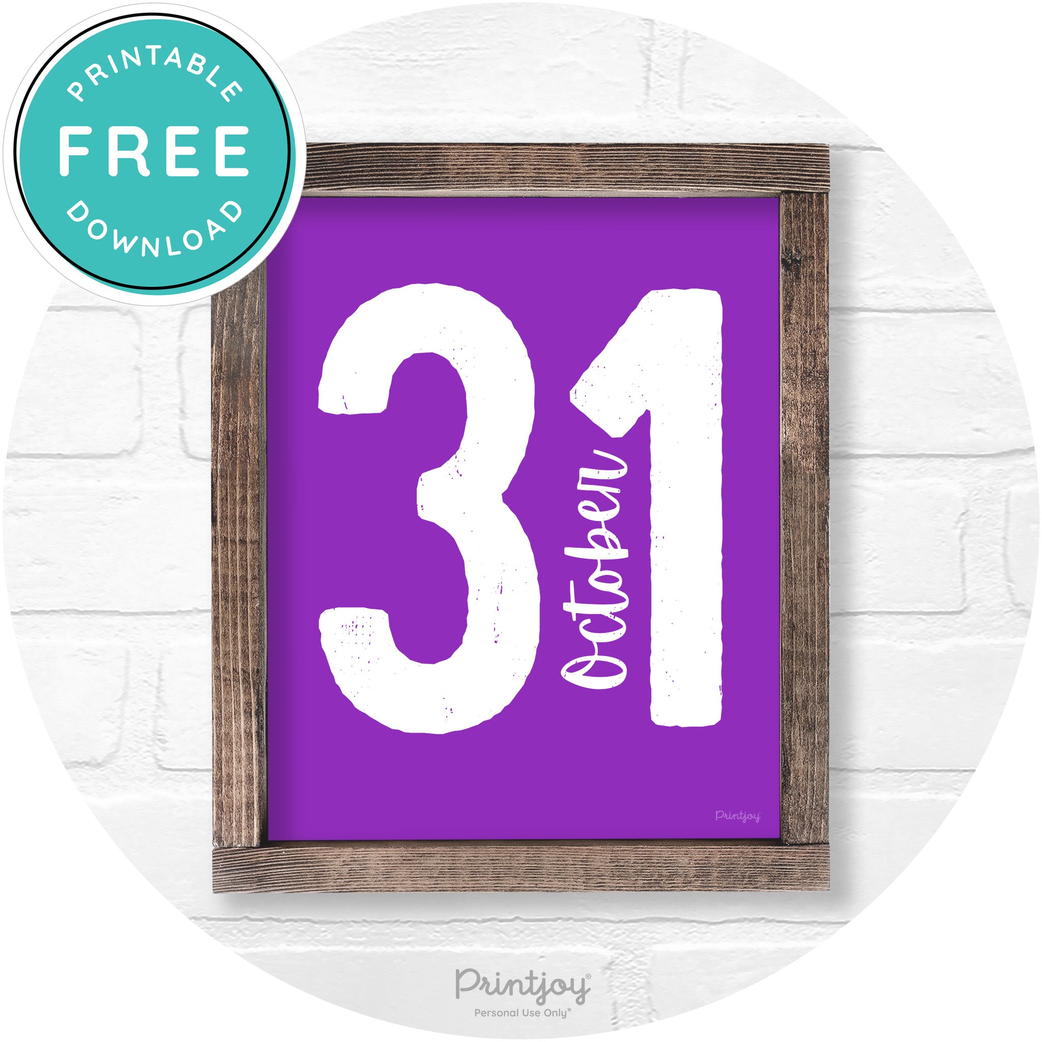 October 31 Halloween Rustic Farmhouse Wall Art Free Printable - Printjoy