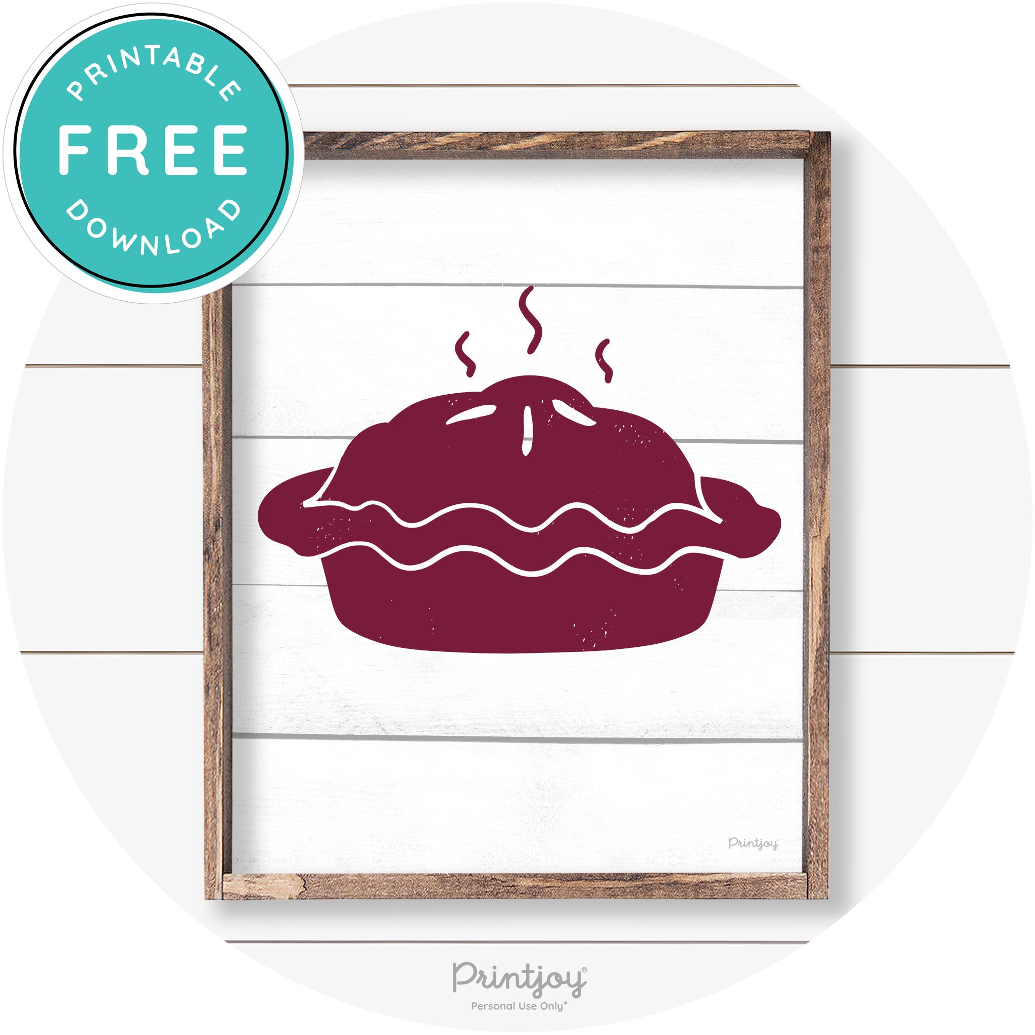 Pie Thanksgiving Desert Cute Farmhouse Wall Art Decor Free Printable - Printjoy