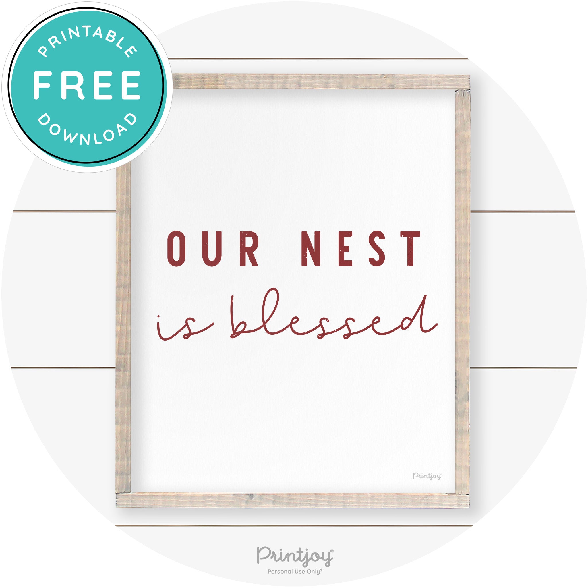 Our Nest Is Blessed Farmhouse Living Room Wall Art Free Printable - Printjoy