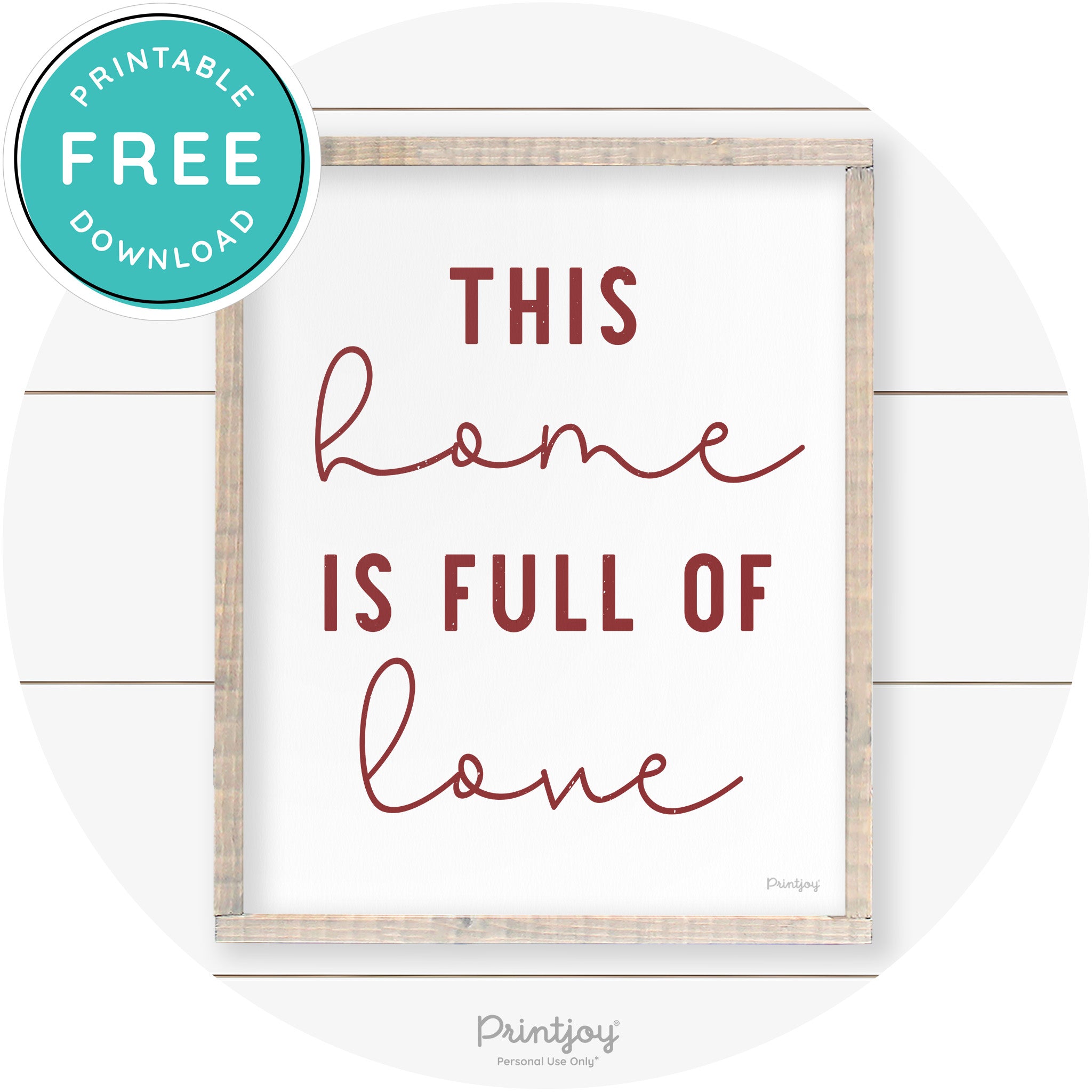 This Home Is Love Farmhouse Living Room Wall Art Free Printable - Printjoy