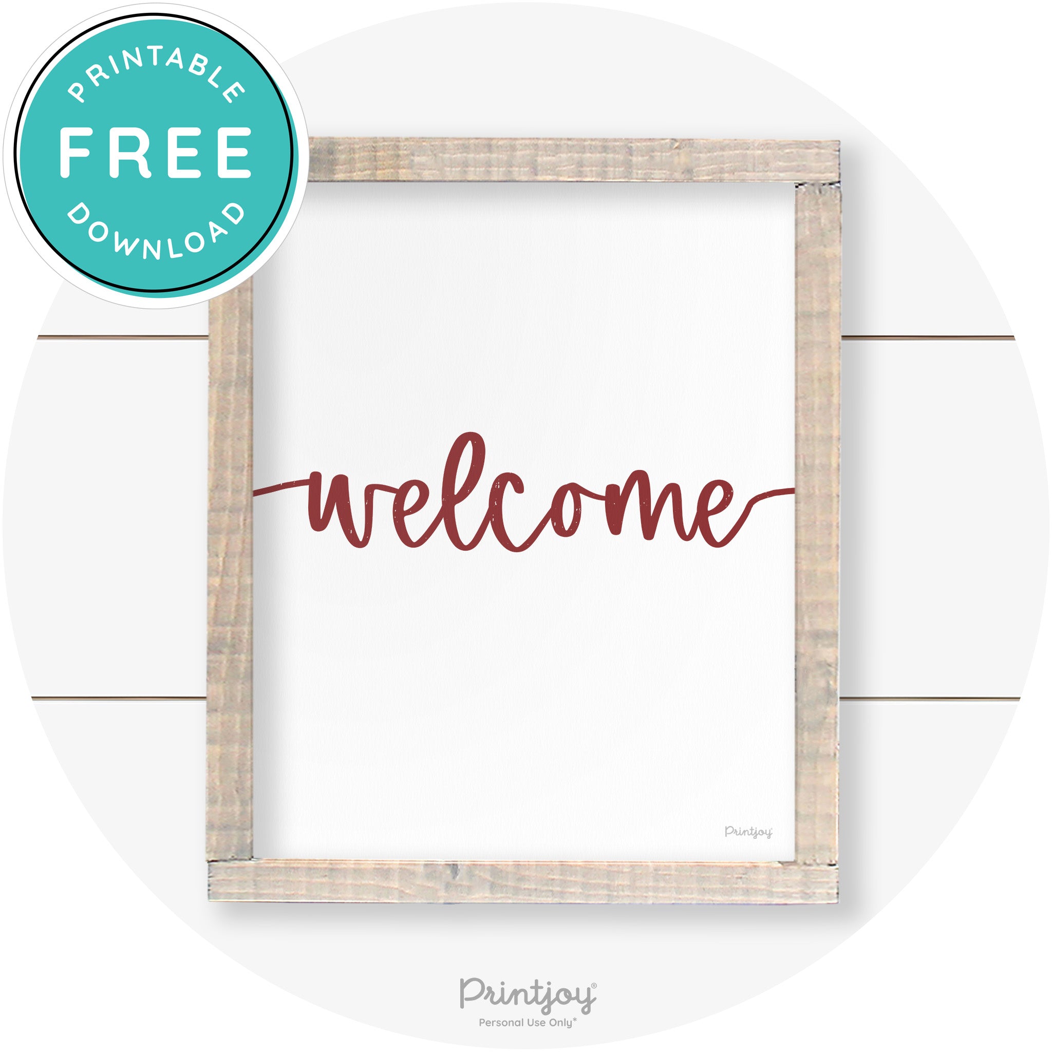 Welcome Entryway Sign Cute Farmhouse Wall Art Decor Free Printable