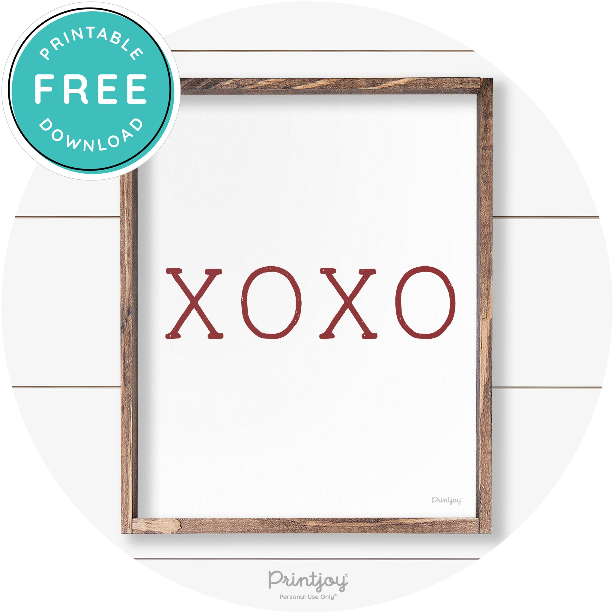 Xoxo Cute Couples Love Modern Farmhouse Wall Art Free Printable