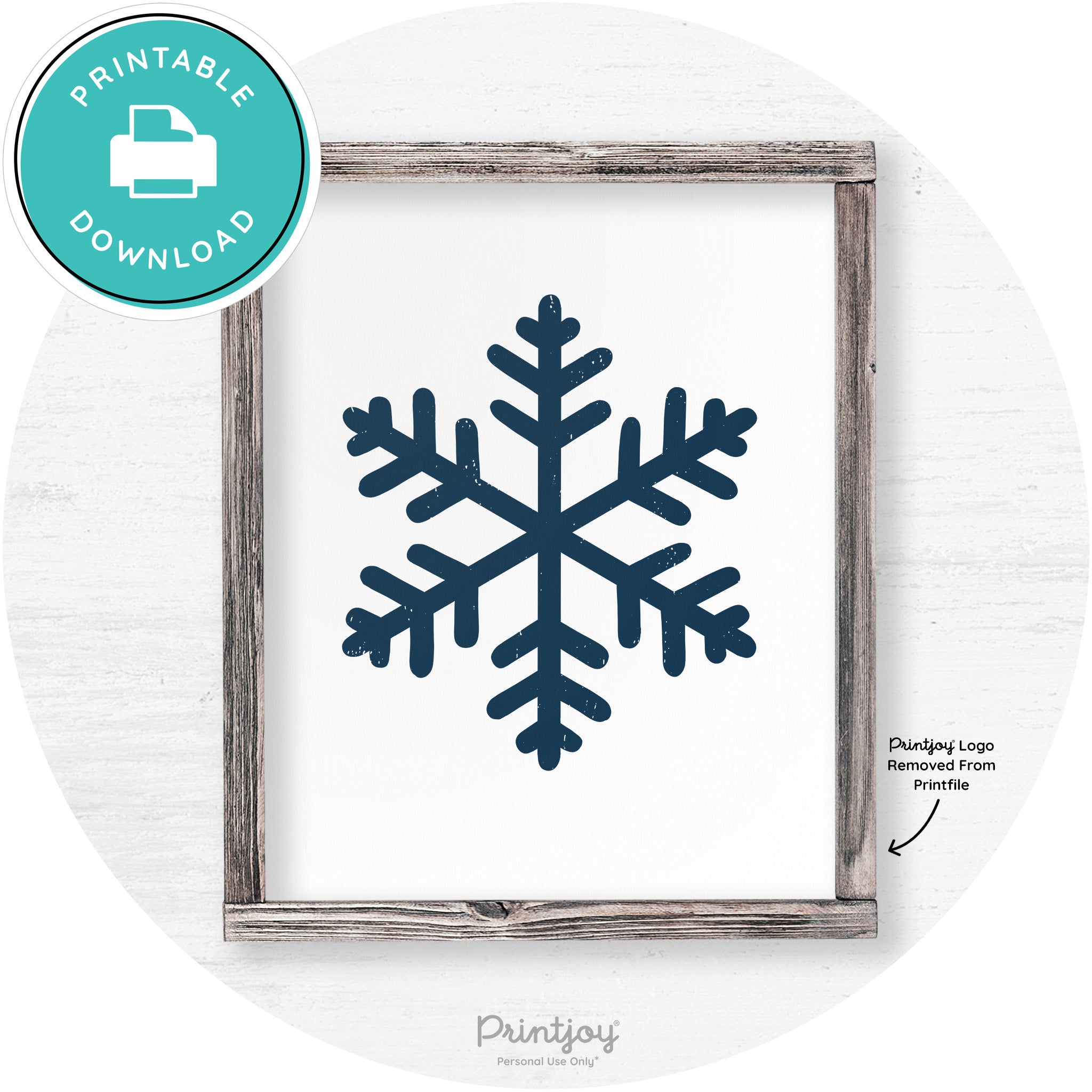 Snowflake Silhouette Winter Farmhouse Wall Art Decor Free Printable - Printjoy