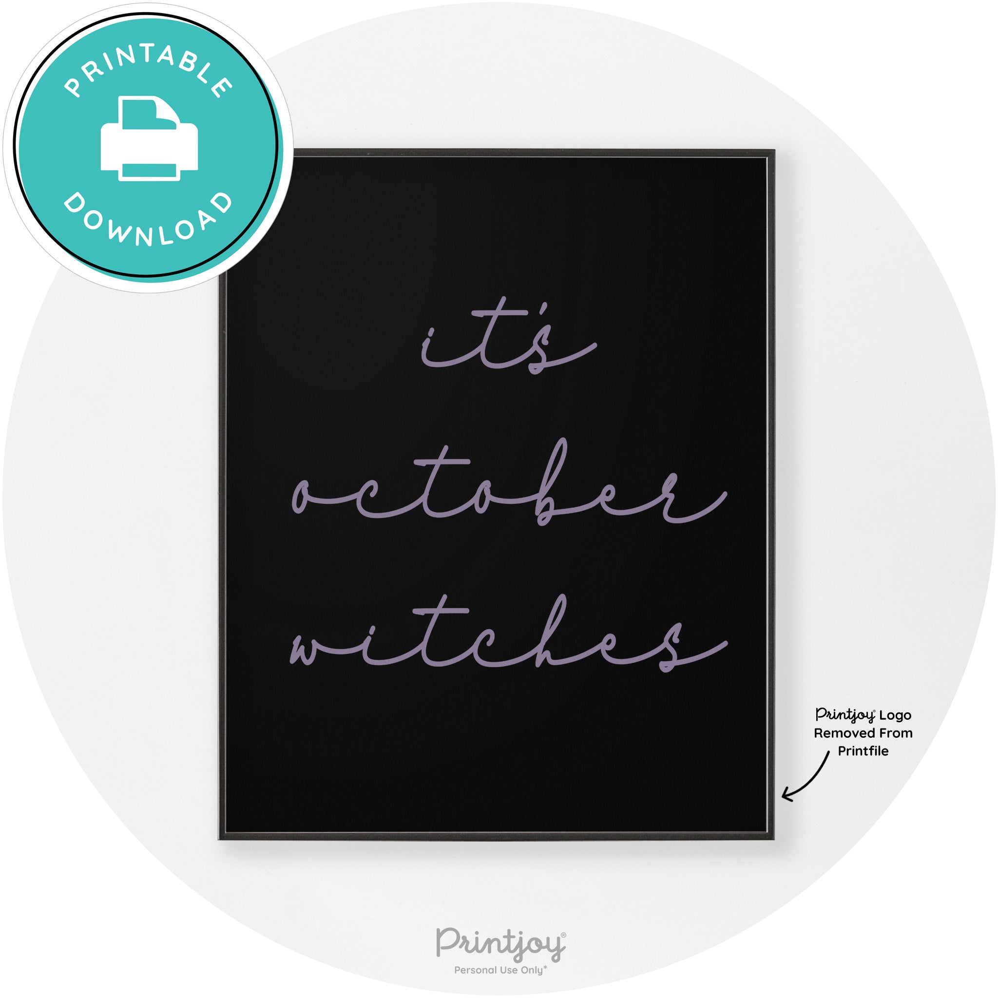 It's October Witches Funny Halloween Chic Wall Art Free Printable - Printjoy