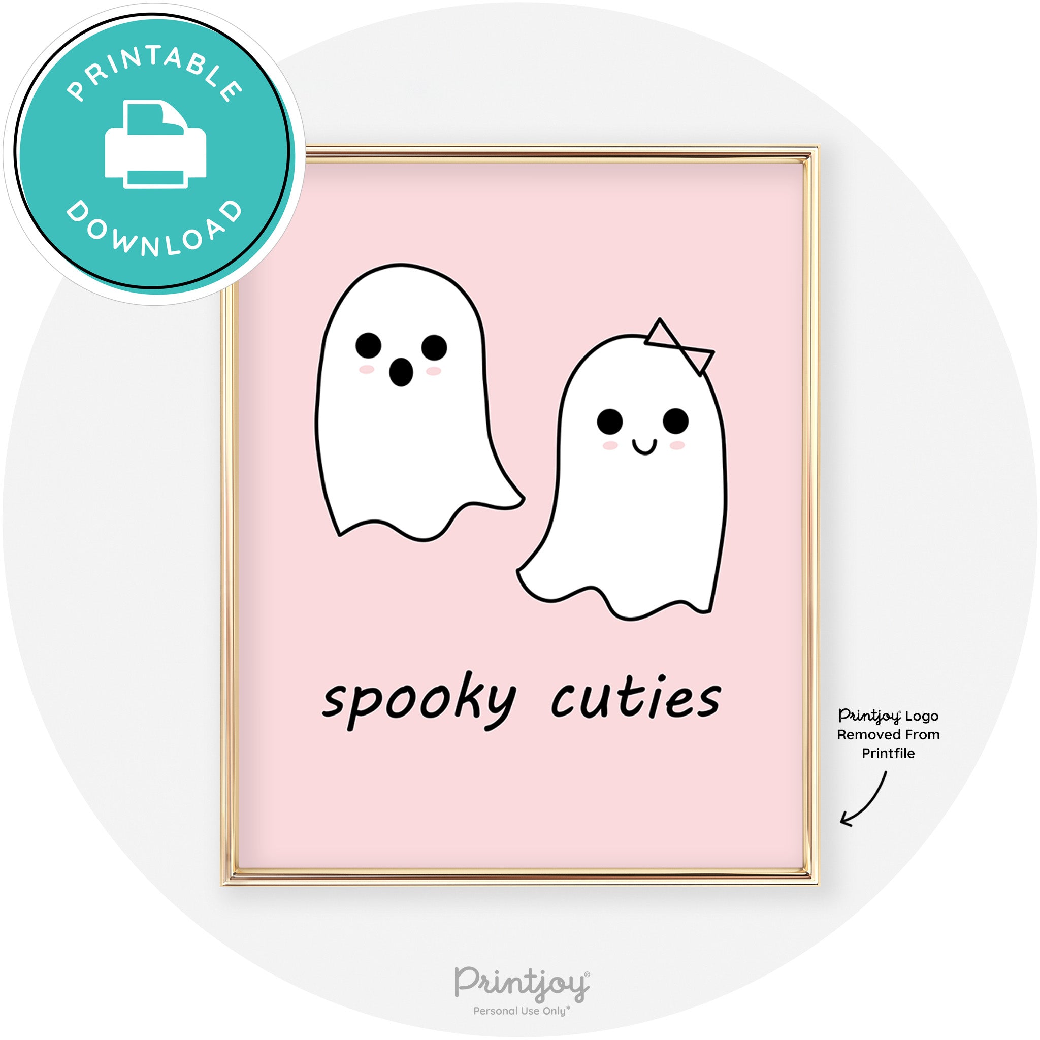 Spooky Cuties Ghosts Fun Cute Chic Halloween Wall Art Free Printable - Printjoy