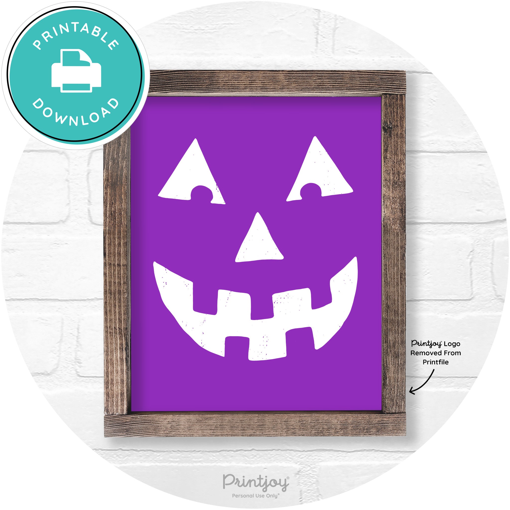 Jack O Lantern Halloween Rustic Farmhouse Wall Art Free Printable - Printjoy