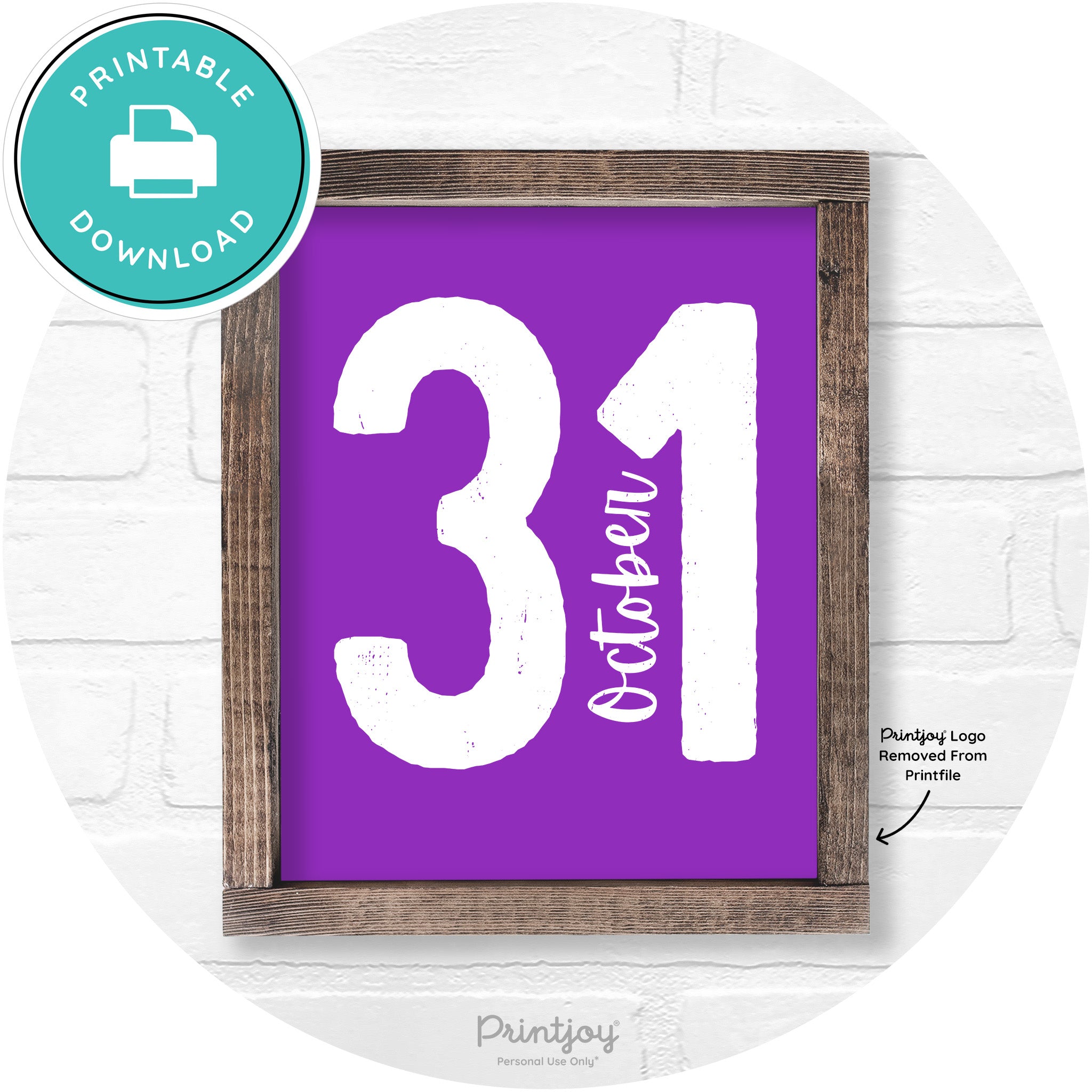 October 31 Halloween Rustic Farmhouse Wall Art Free Printable - Printjoy