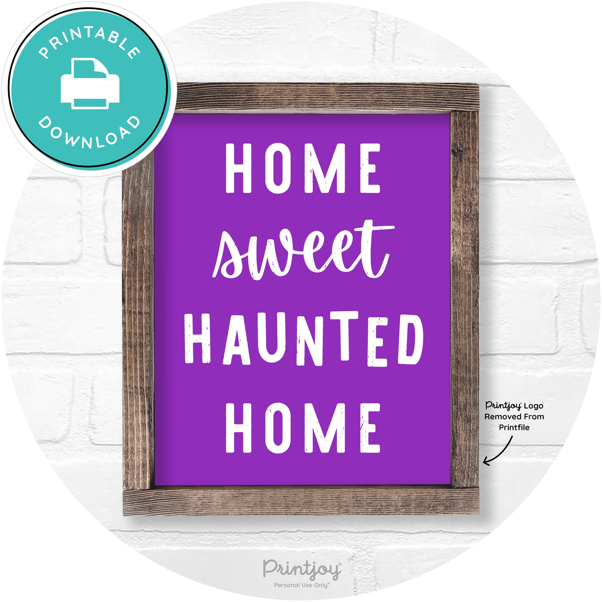 Home Sweet Haunted Home Rustic Halloween Wall Art Free Printable - Printjoy