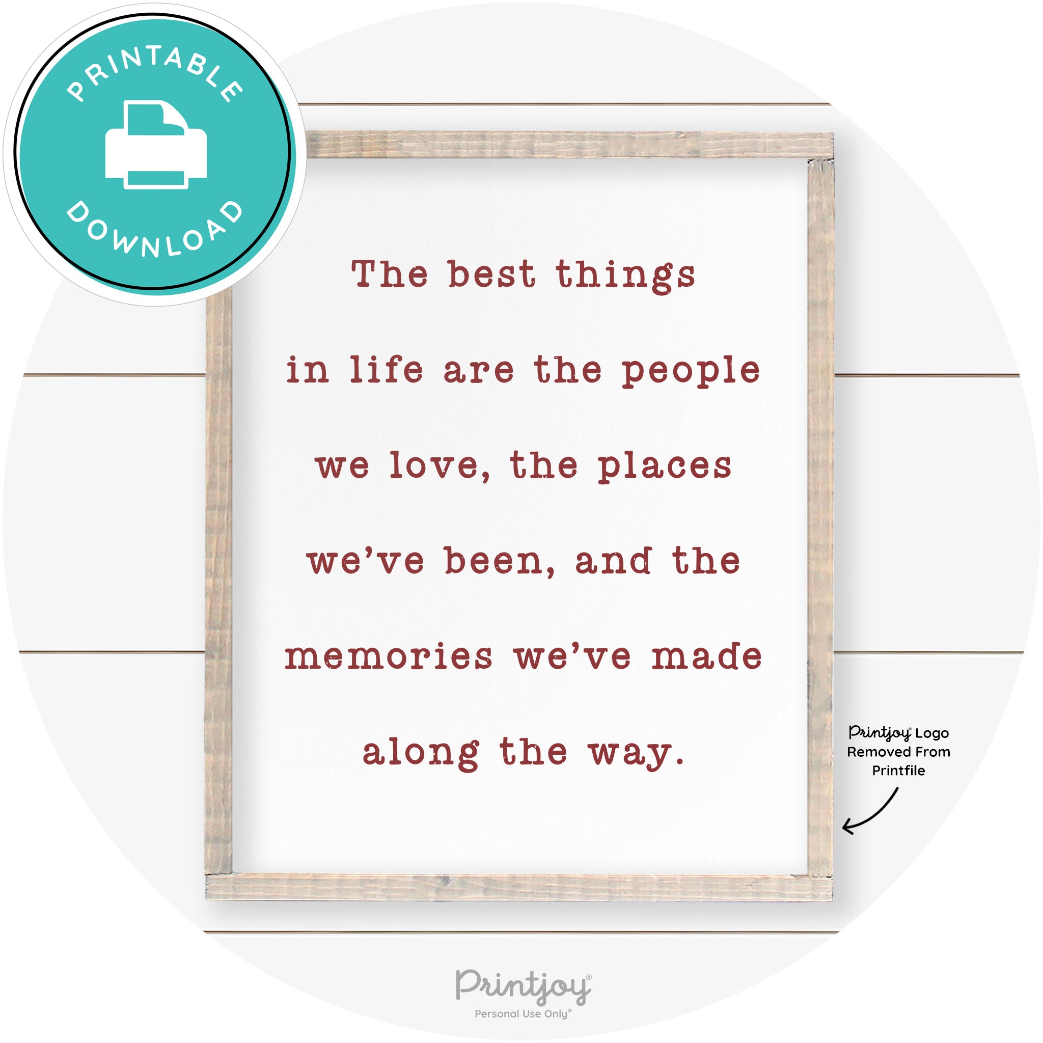 Best Things Quote Farmhouse Living Room Wall Art Free Printable - Printjoy