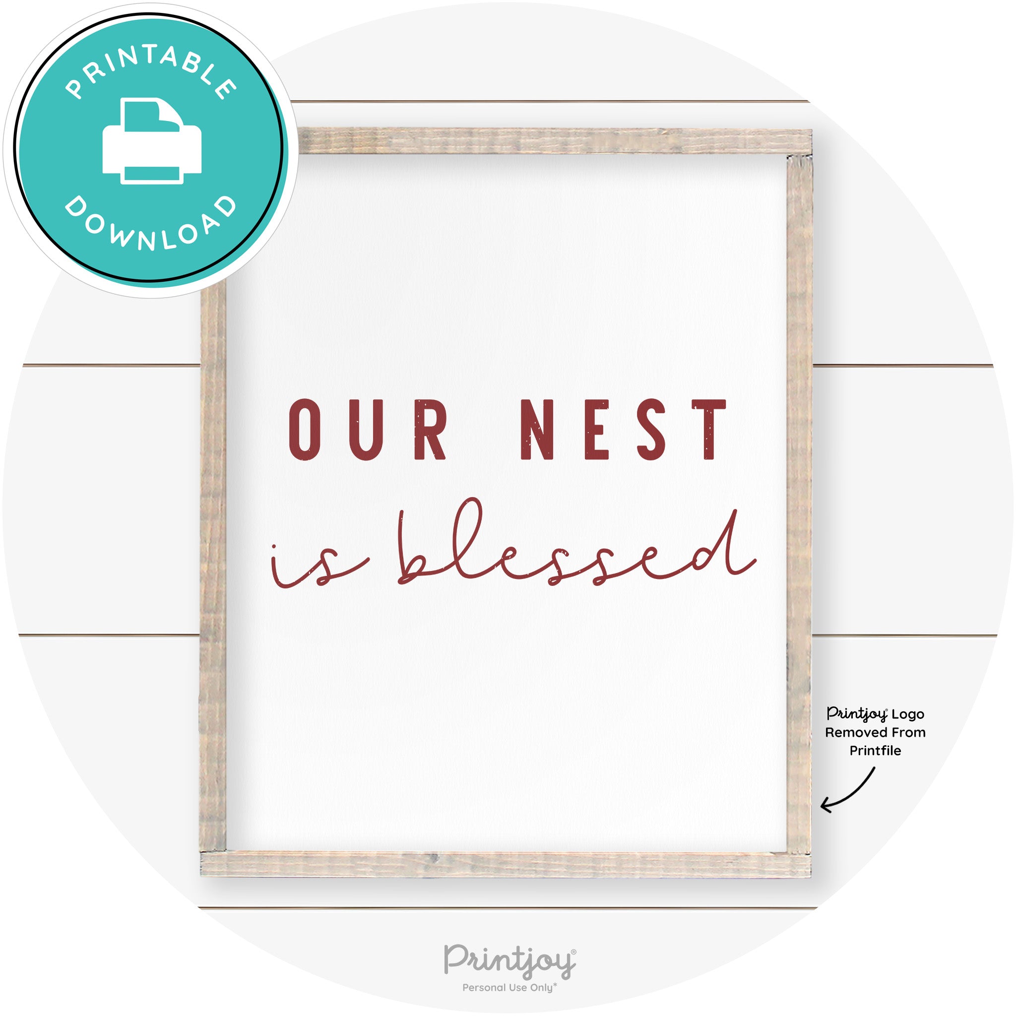Our Nest Is Blessed Farmhouse Living Room Wall Art Free Printable - Printjoy