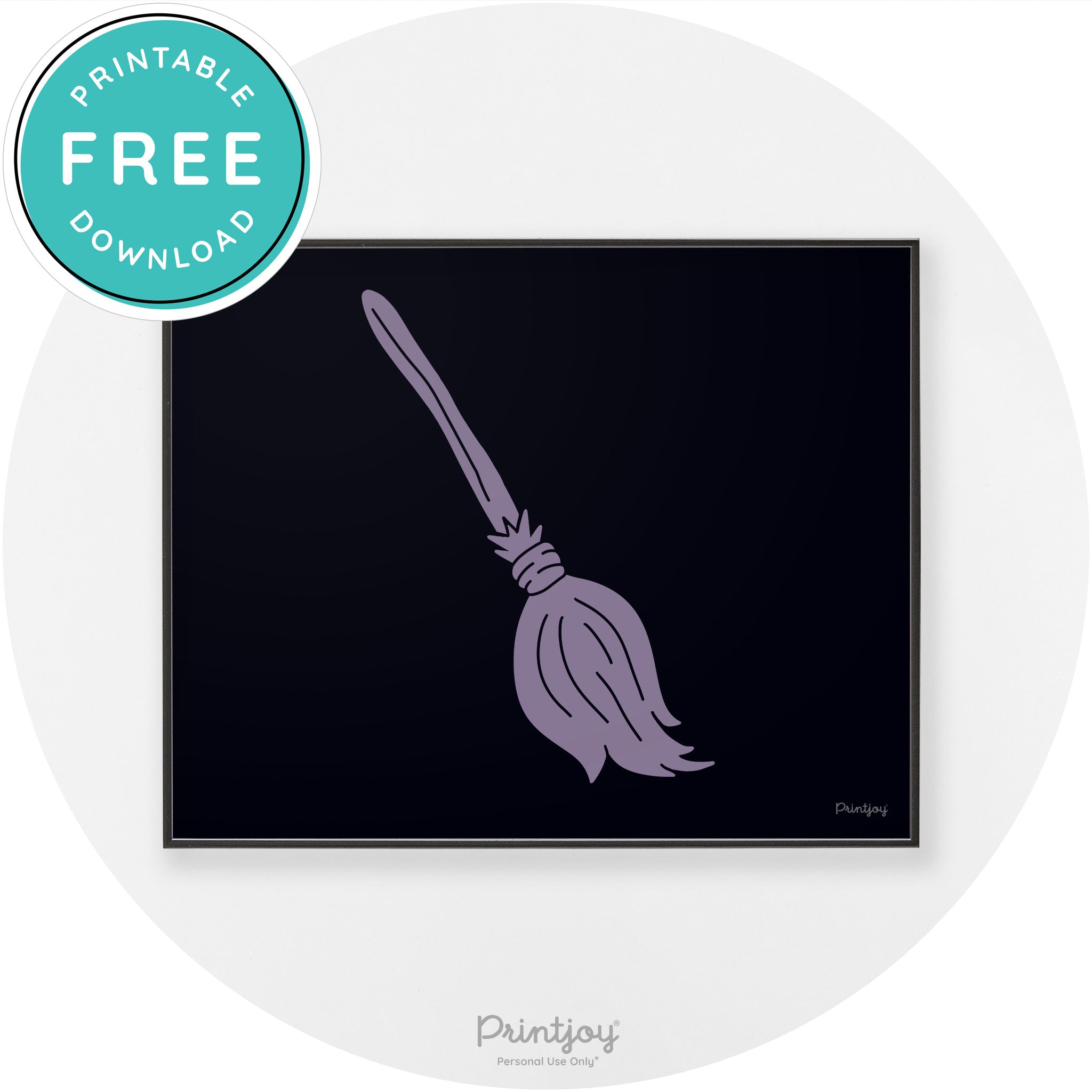 Witches Broom Halloween Cute Modern Chic Wall Art Free Printable - Printjoy