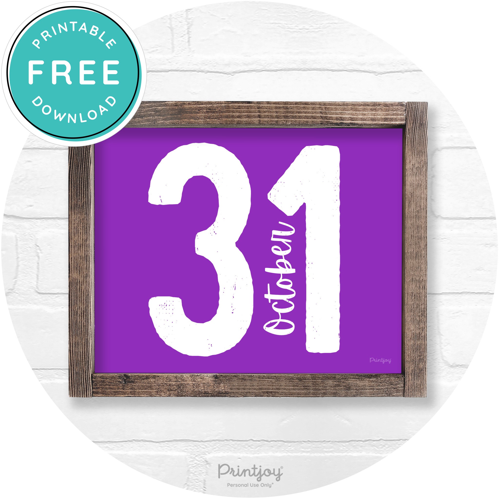 October 31 Halloween Rustic Farmhouse Wall Art Free Printable - Printjoy
