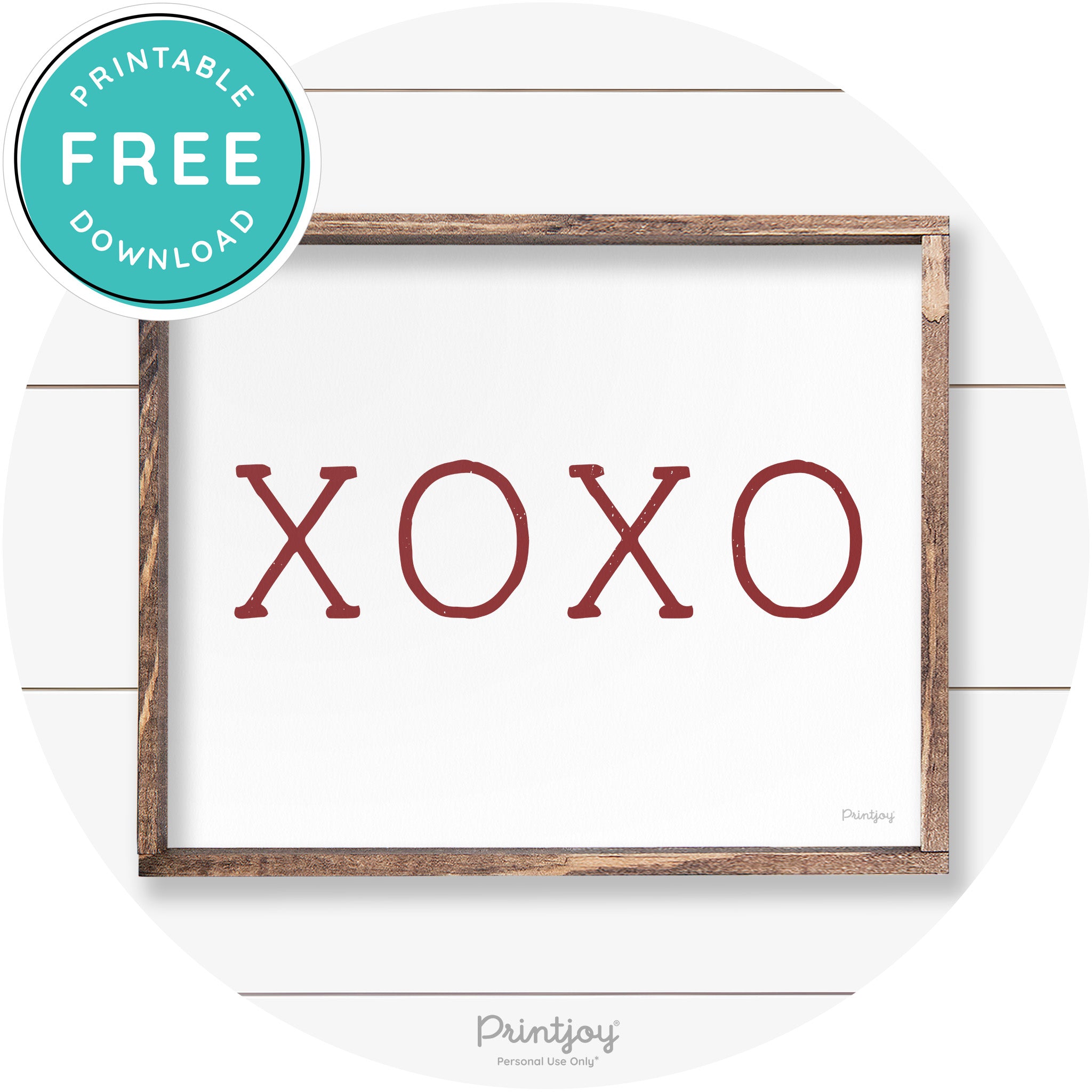 Xoxo Cute Couples Love Modern Farmhouse Wall Art Free Printable