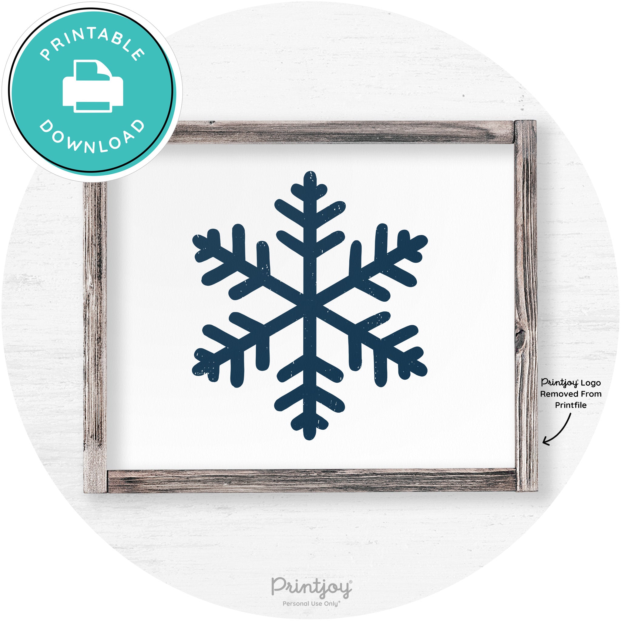Snowflake Silhouette Winter Farmhouse Wall Art Decor Free Printable - Printjoy