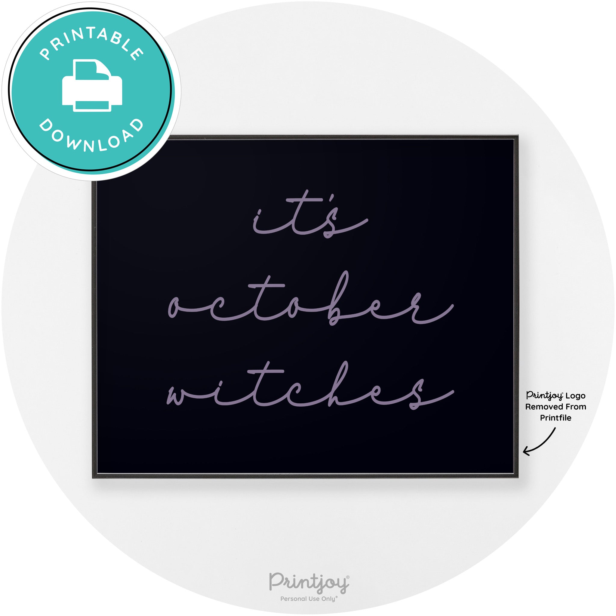 It's October Witches Funny Halloween Chic Wall Art Free Printable - Printjoy