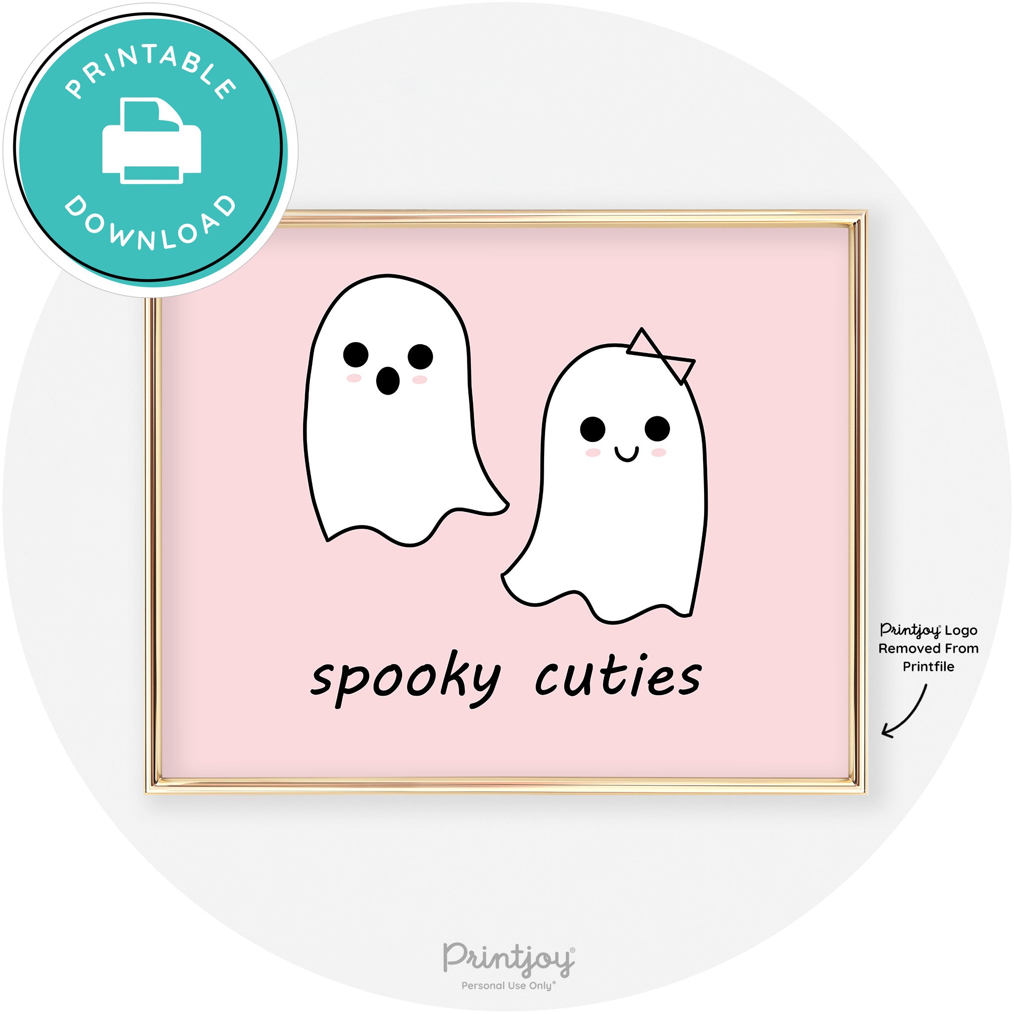 Spooky Cuties Ghosts Fun Cute Chic Halloween Wall Art Free Printable - Printjoy