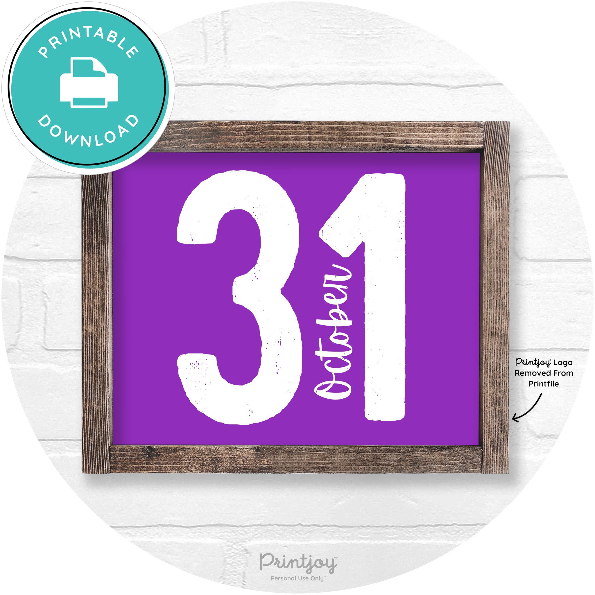 October 31 Halloween Rustic Farmhouse Wall Art Free Printable - Printjoy