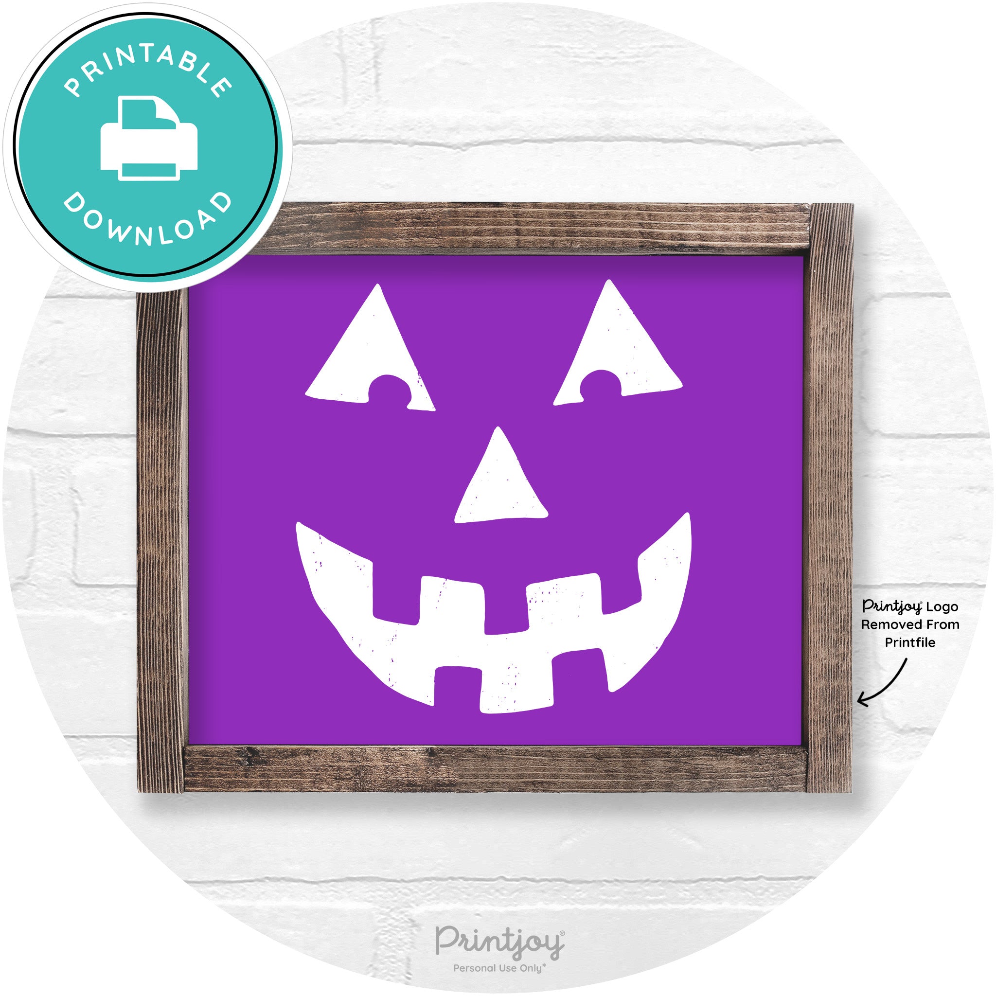 Jack O Lantern Halloween Rustic Farmhouse Wall Art Free Printable - Printjoy